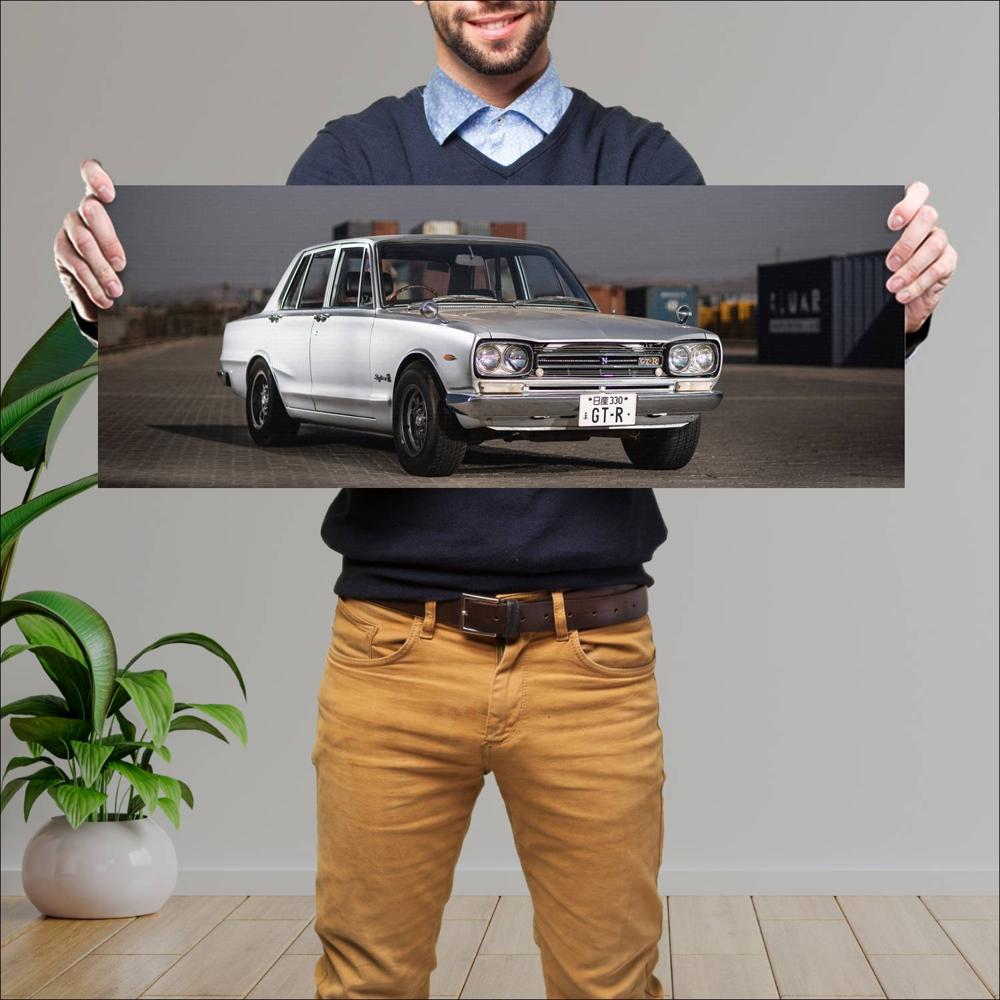 Cuadro grande 30x80cm 1969 Nissan Skyline 2000GT R Sedan 001 Nissan