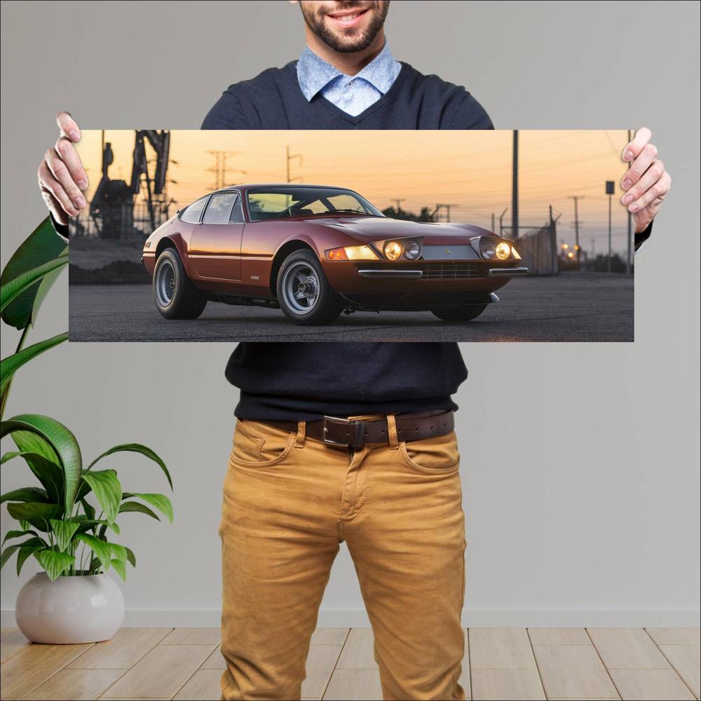 Cuadro grande 30x80cm 1971 Ferrari 365 GTB4 Daytona 002 Ferrari