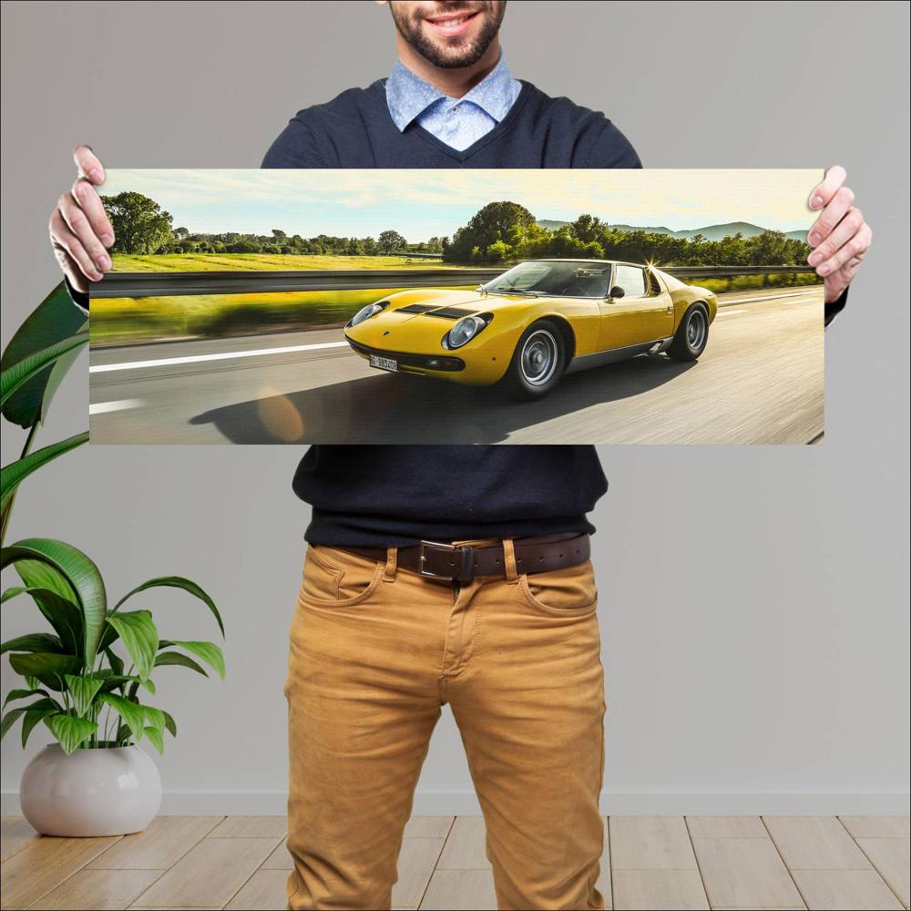 Cuadro grande 30x80cm 1971 Lamborghini Miura SV 006 Lamborghini