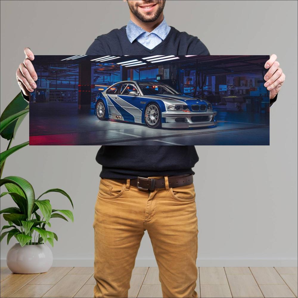 Cuadro grande 30x80cm 2005 BMW M3 GTR Need For Speed 001 BMW