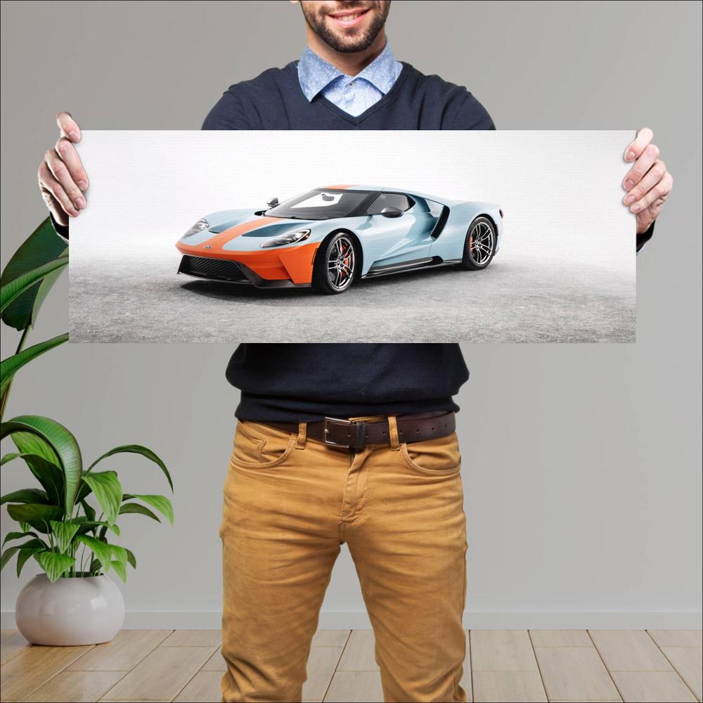 Cuadro grande 30x80cm 2019 Ford GT Heritage Edition 001 Ford