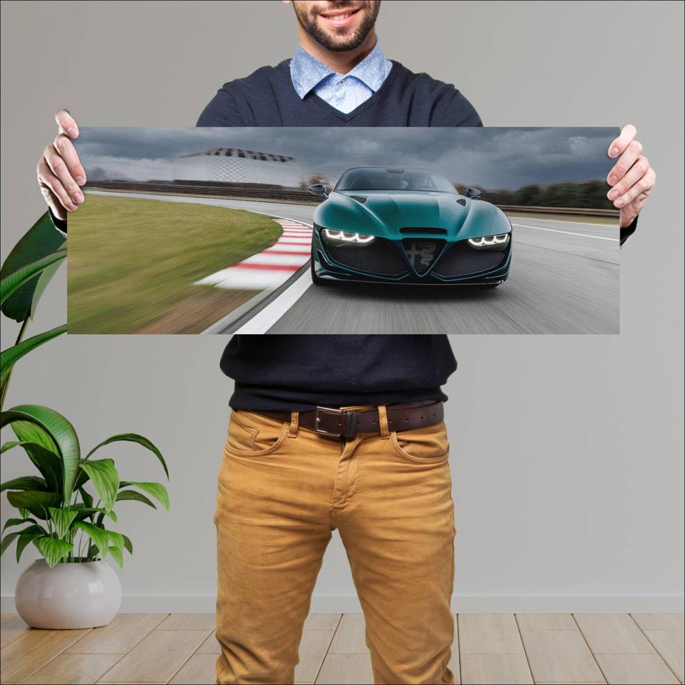Cuadro grande 30x80cm 2022 Alfa Romeo Giulia SWB Zagato 003 Alfa