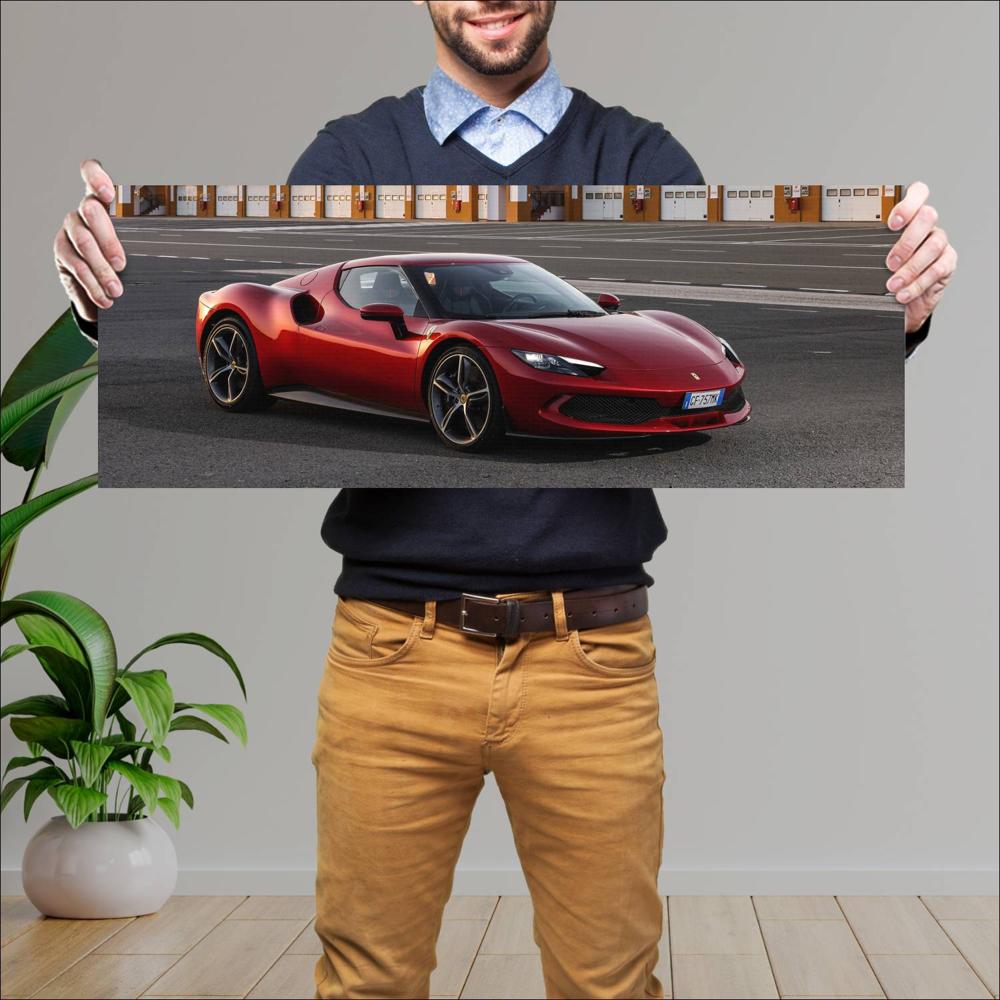 Cuadro grande 30x80cm 2022 Ferrari 296 GTB 009 Ferrari