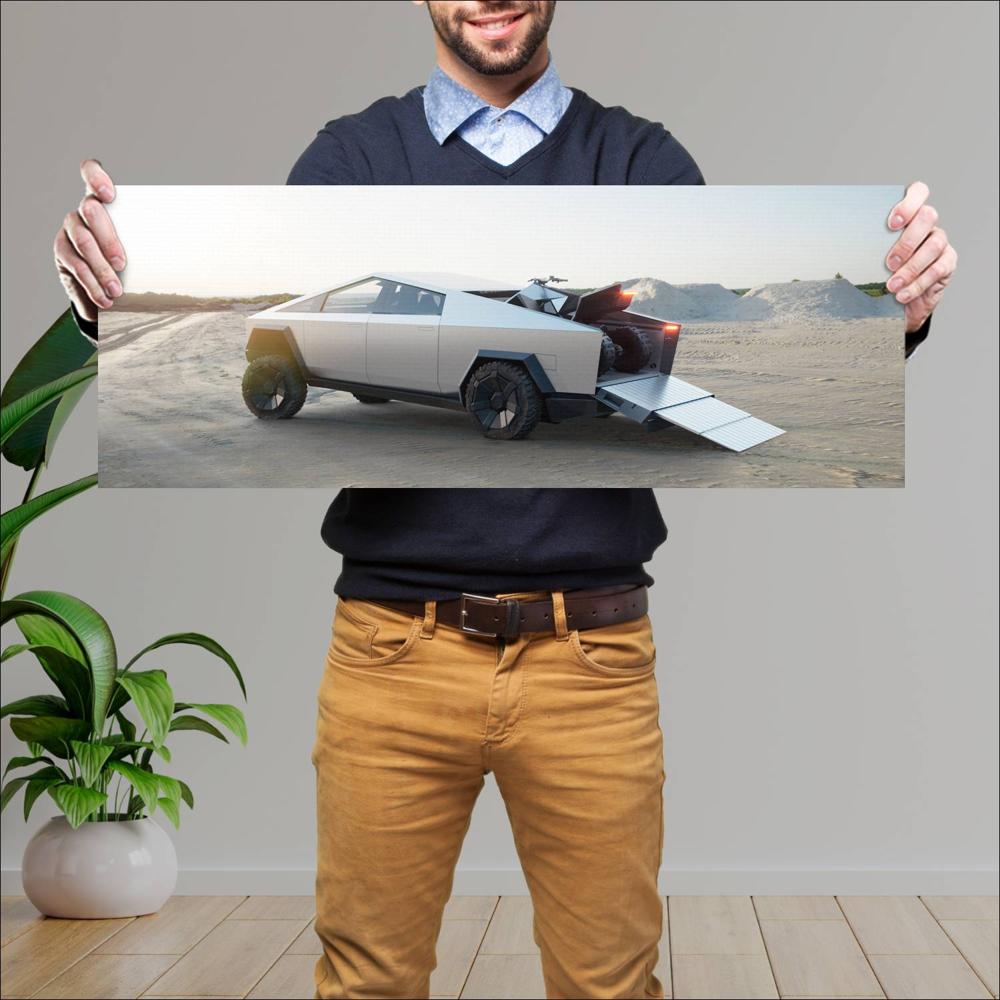 Cuadro grande 30x80cm 2022 Tesla Cybertruck 004 Tesla