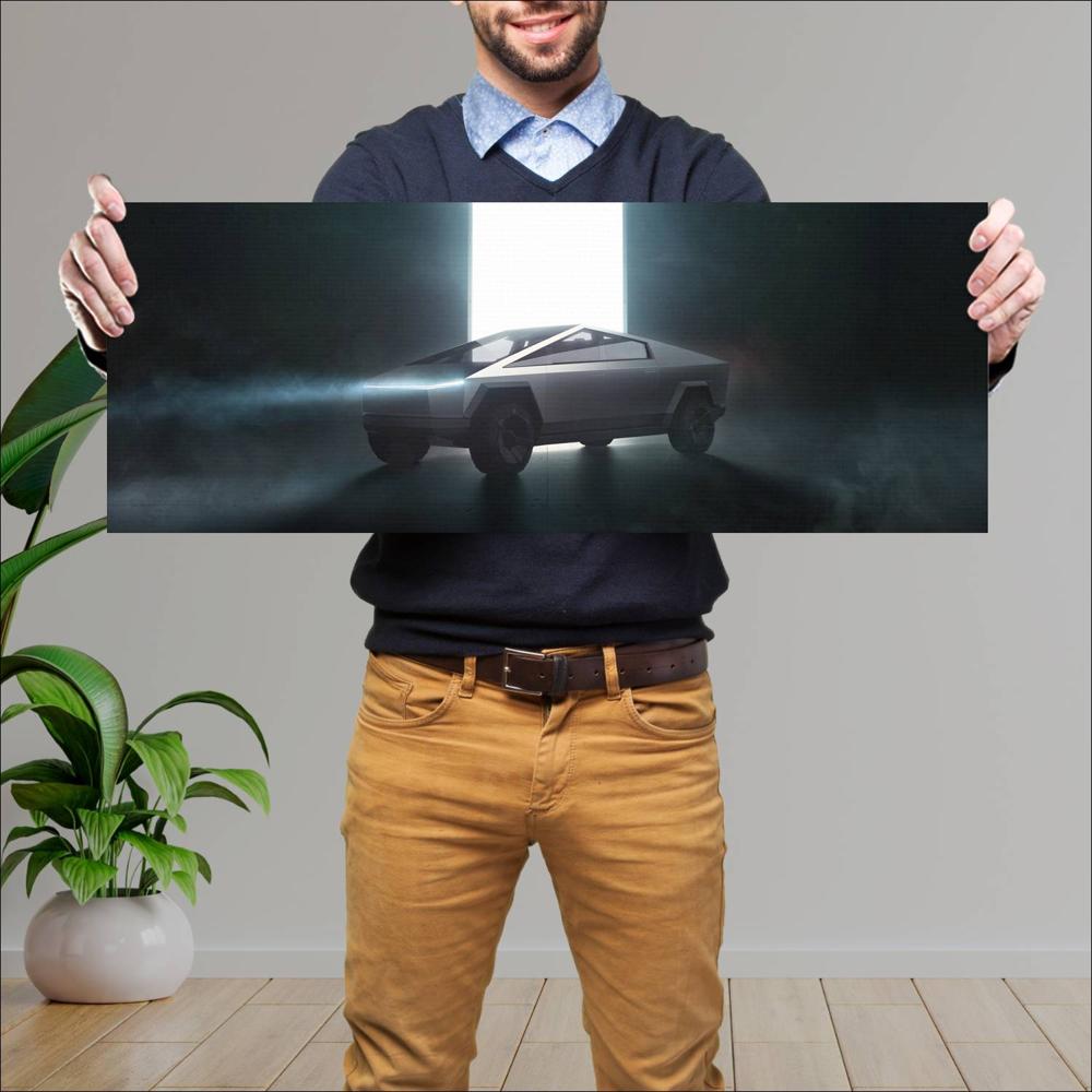 Cuadro grande 30x80cm 2022 Tesla Cybertruck 006 Tesla