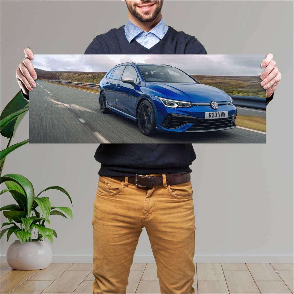 Cuadro grande 30x80cm 2022 Volkswagen Golf R Estate 005 Volkswagen
