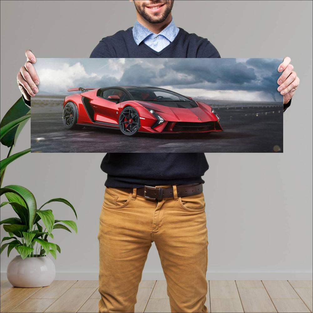 Cuadro grande 30x80cm 2023 Lamborghini Invencible 001 Lamborghini
