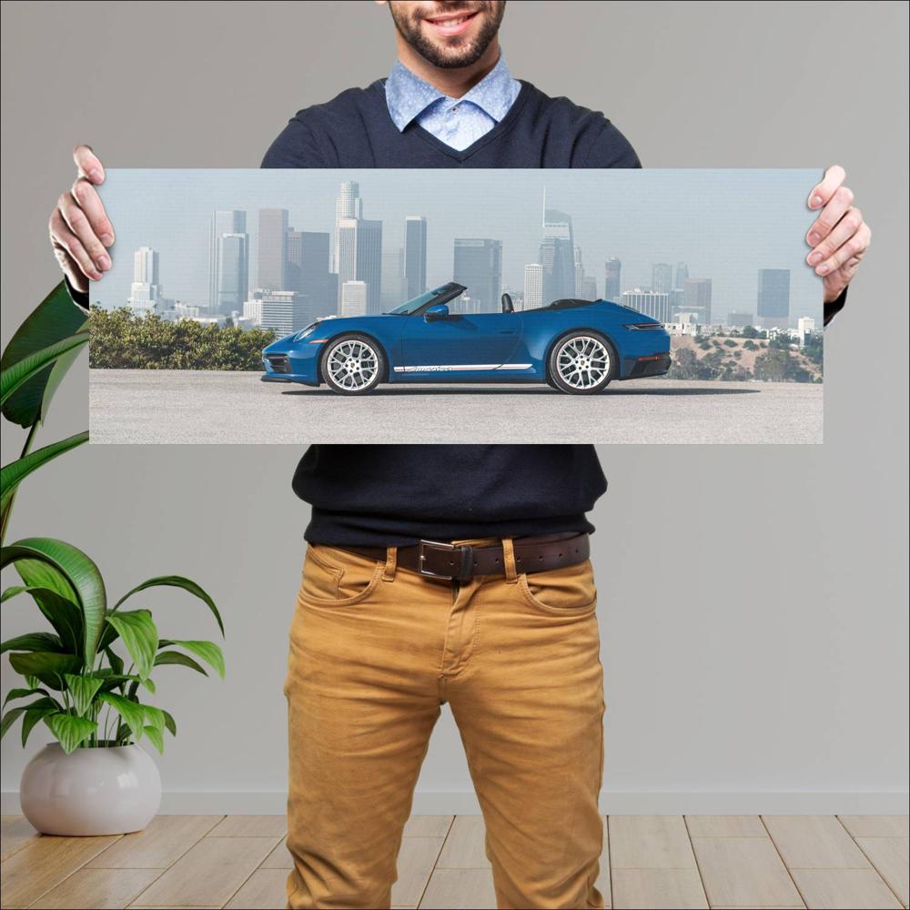 Cuadro grande 30x80cm 2023 Porsche 911 Carrera GTS Cabriolet America 004 Porsche