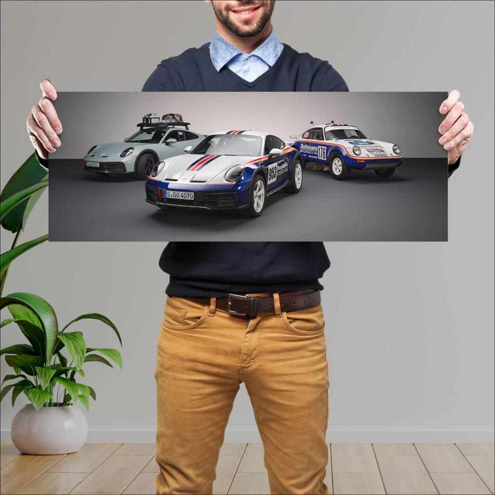 Cuadro grande 30x80cm 2023 Porsche 911 Dakar 001 Porsche