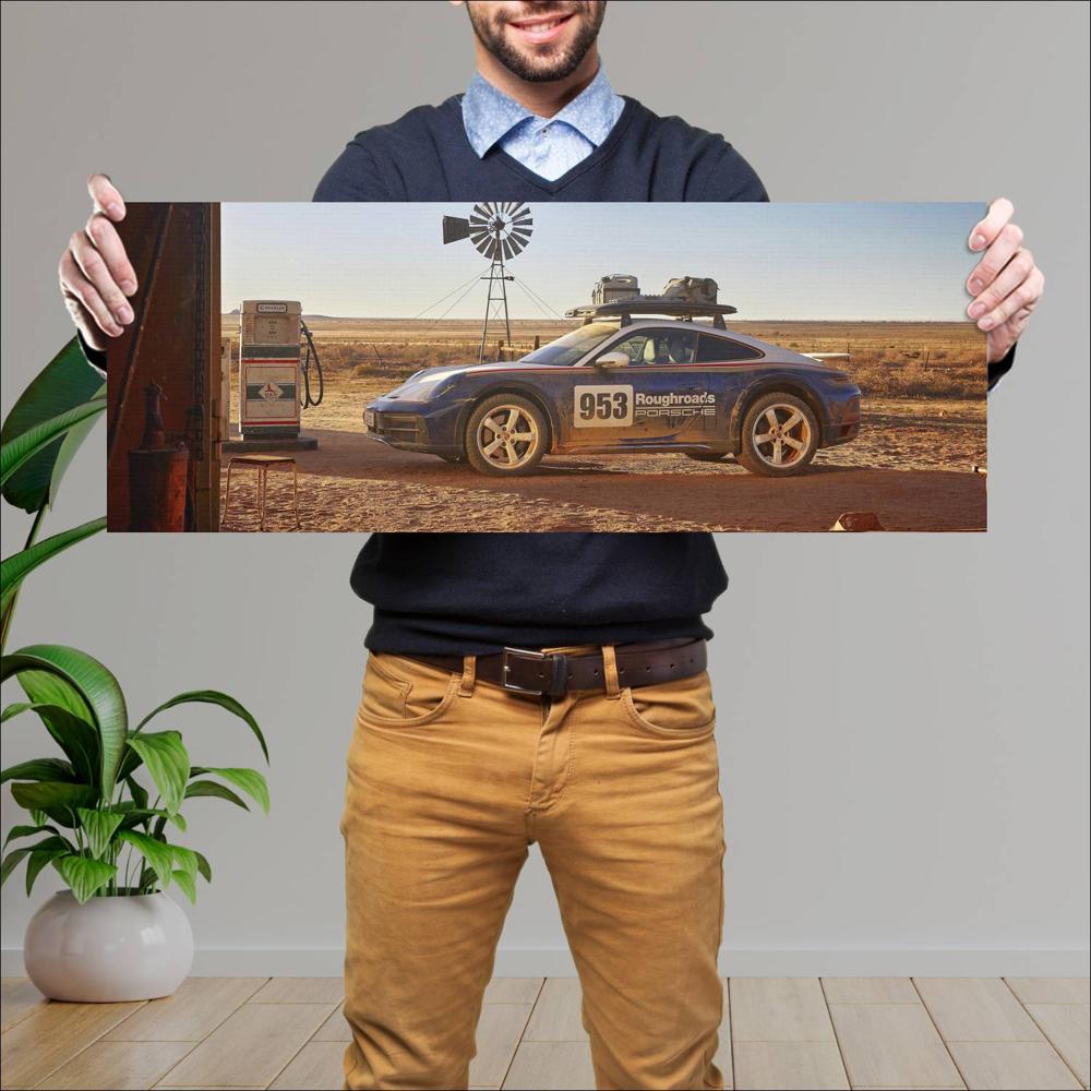 Cuadro grande 30x80cm 2023 Porsche 911 Dakar 010 Porsche
