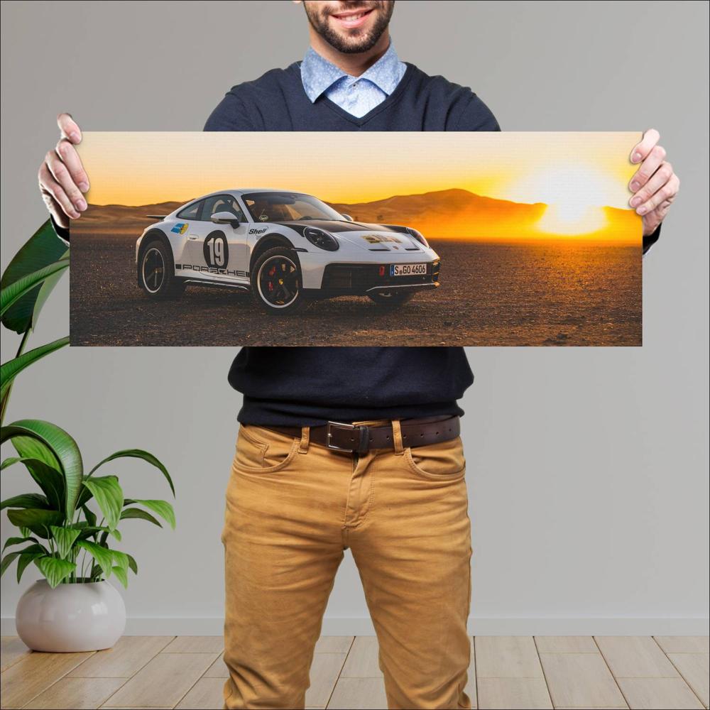 Cuadro grande 30x80cm 2023 Porsche 911 Dakar 012 Porsche