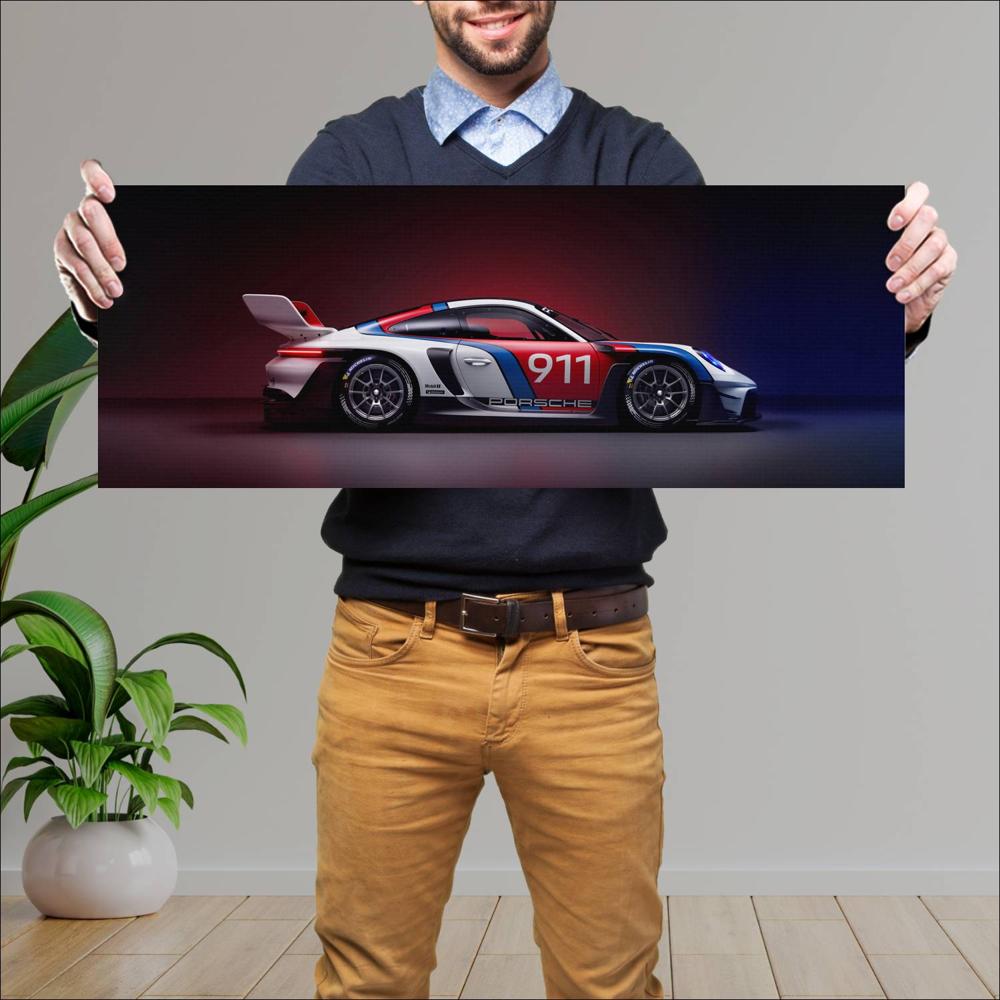 Cuadro grande 30x80cm 2023 Porsche 911 GT3 R Rennsport 004 Porsche