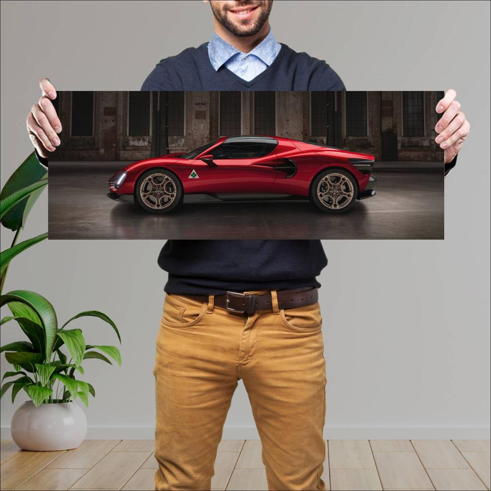 Cuadro grande 30x80cm 2024 Alfa Romeo 33 Stradale 005 Alfa