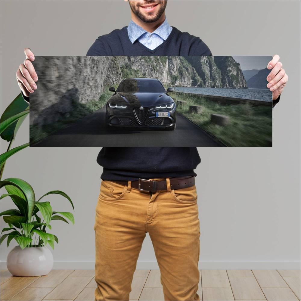 Cuadro grande 30x80cm 2024 Alfa Romeo Giulia Quadrifoglio Super Sport 00 Alfa