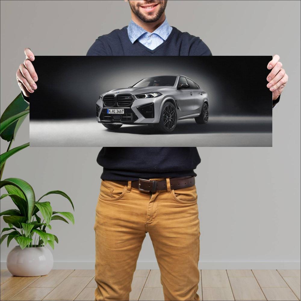 Cuadro grande 30x80cm 2024 BMW X6 M Competition 001 BMW
