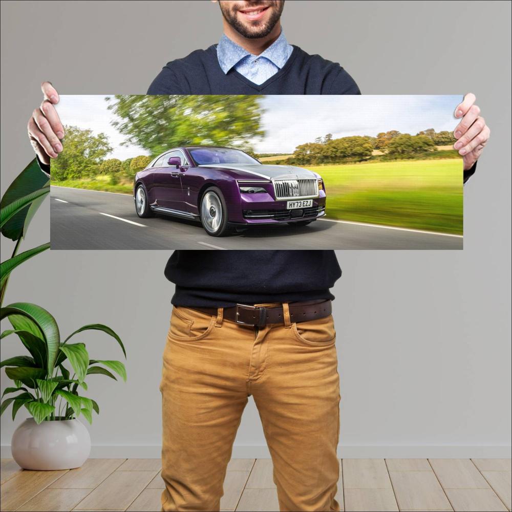 Cuadro grande 30x80cm 2024 Rolls Royce Spectre 007 Rolls