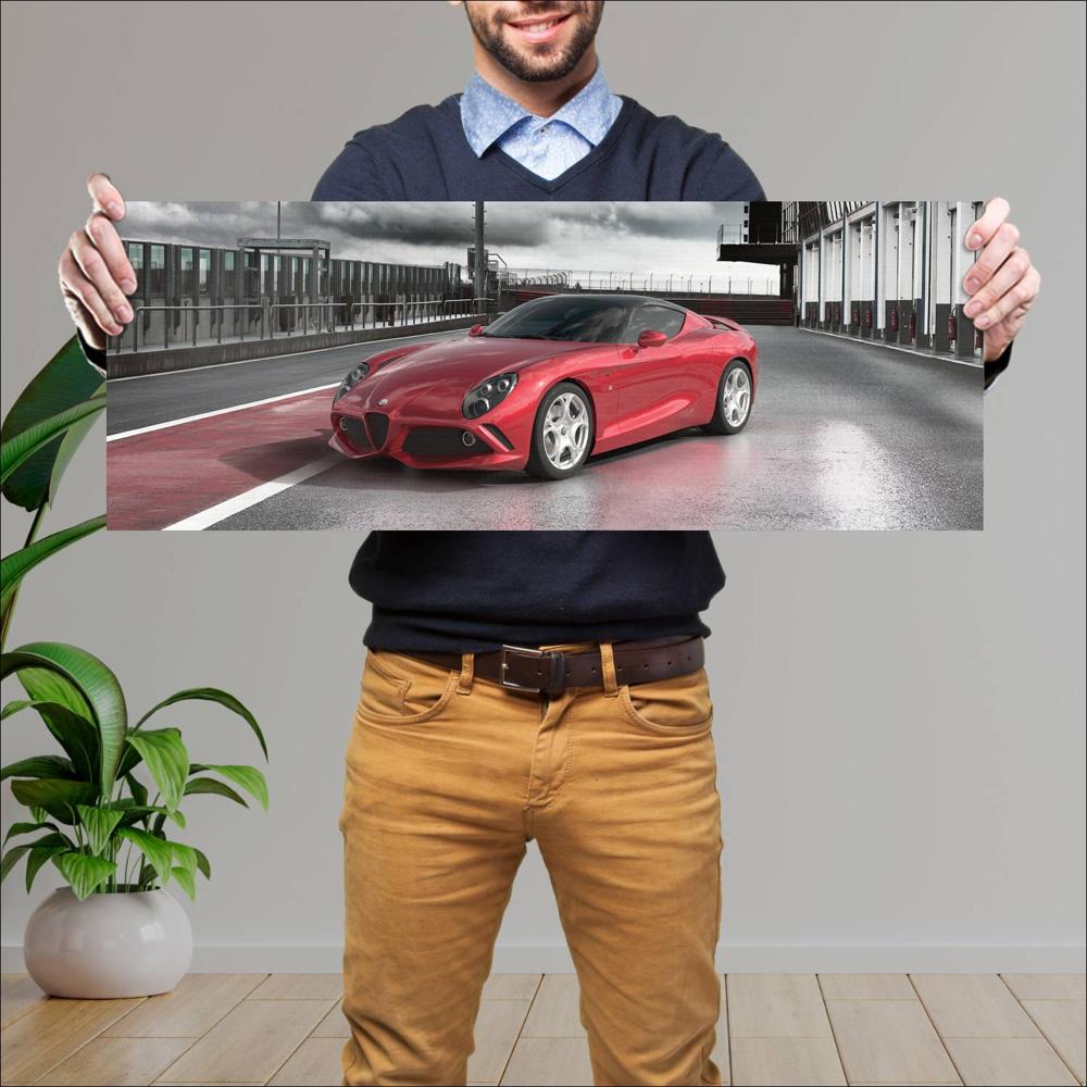 Cuadro grande 30x80cm 2025 Alfa Romeo 8C Doppiacoda Zagato 001 Alfa
