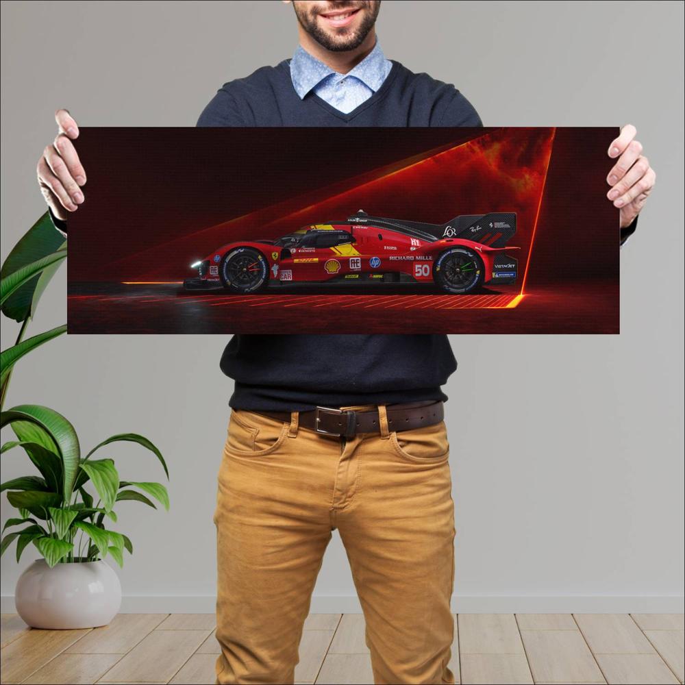 Cuadro grande 30x80cm 2025 Ferrari 499P 002 Ferrari