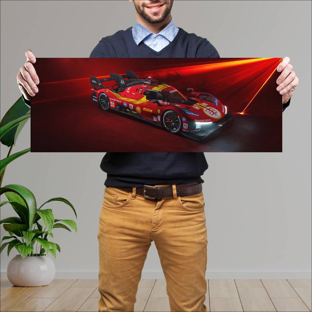 Cuadro grande 30x80cm 2025 Ferrari 499P 003 Ferrari