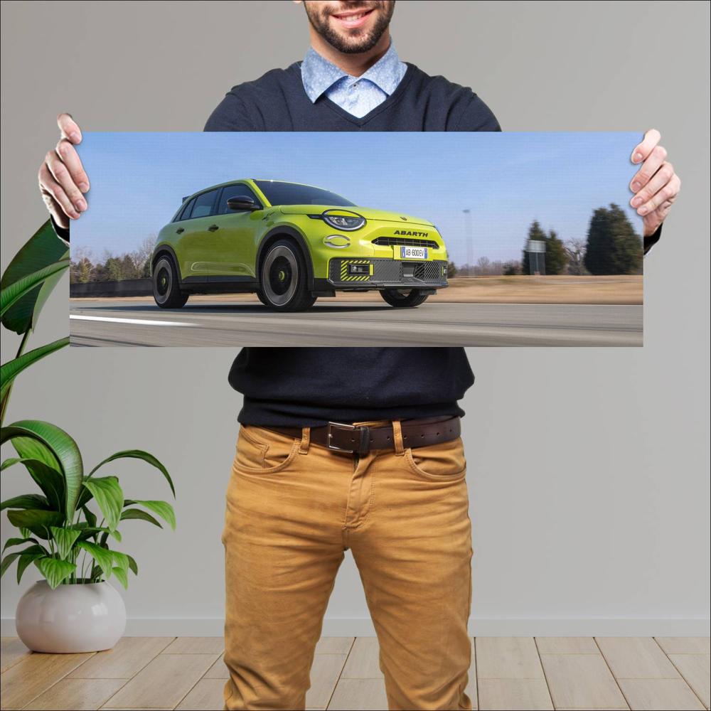 Cuadro grande 30x80cm 2025 Fiat 600e Abarth 003 Fiat