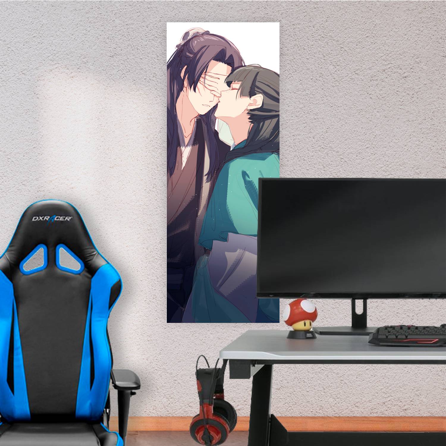 Cuadro grande 30x80cm Maomao y Jinshi Beso Kusuriya no Hitorigoto