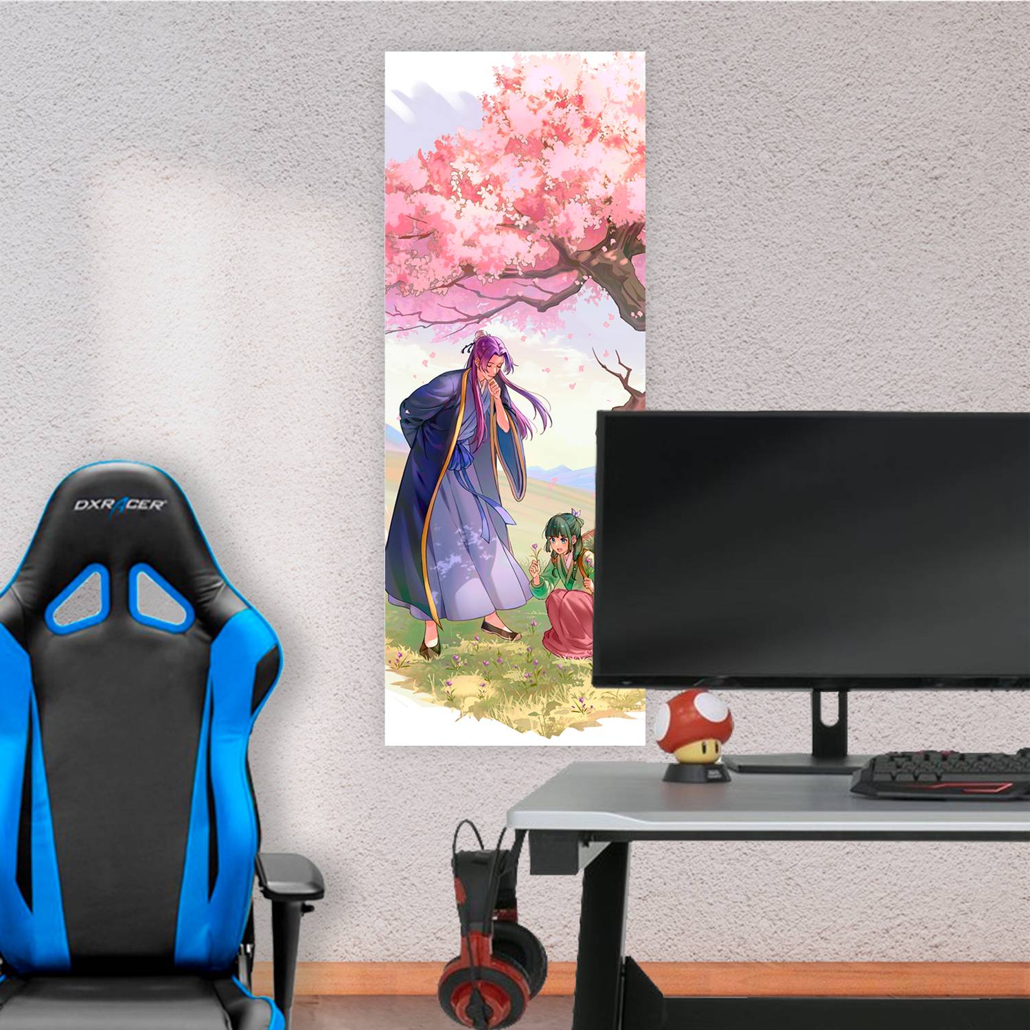 Cuadro grande 30x80cm Maomao y Jinshi Flor Kusuriya no Hitorigoto