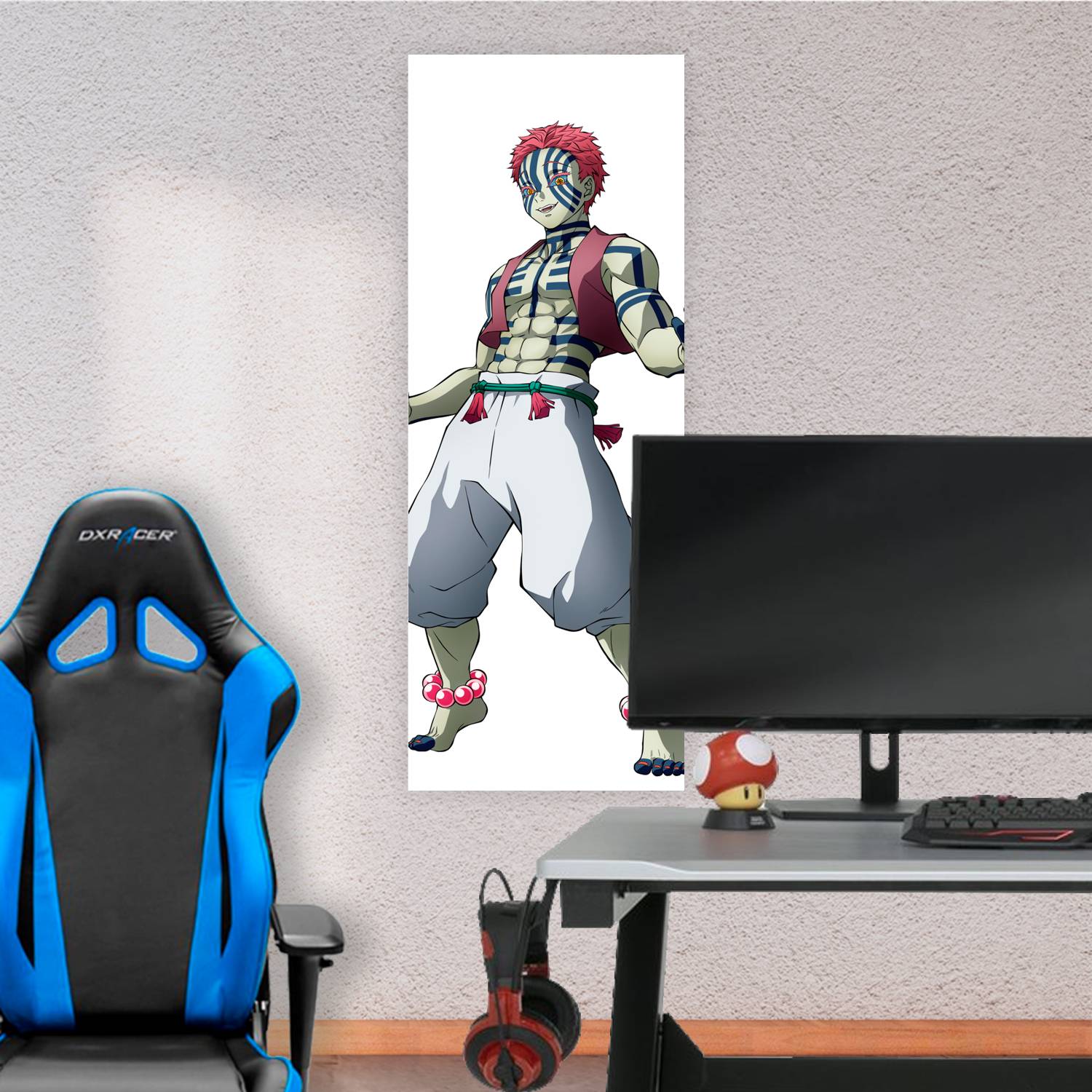 Cuadro grande 30x80cm Akaza Tercera Luna Superior Kimetsu no Yaiba