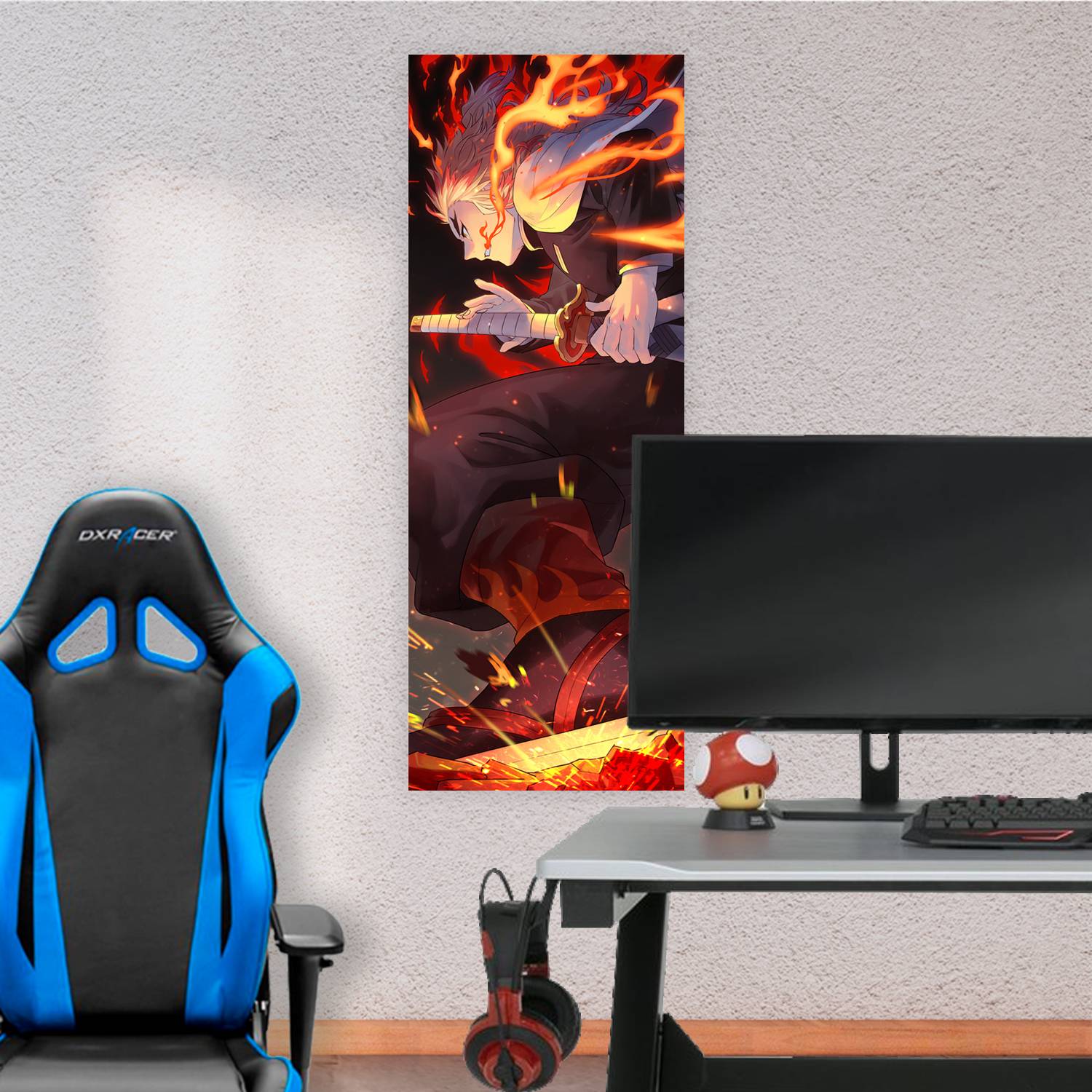 Cuadro grande 30x80cm Rengoku Ataca Kimetsu no Yaiba