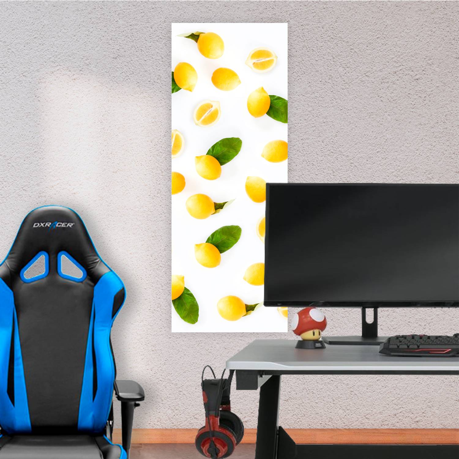 Cuadro grande 30x80cm Limon fondo Blanco Comida