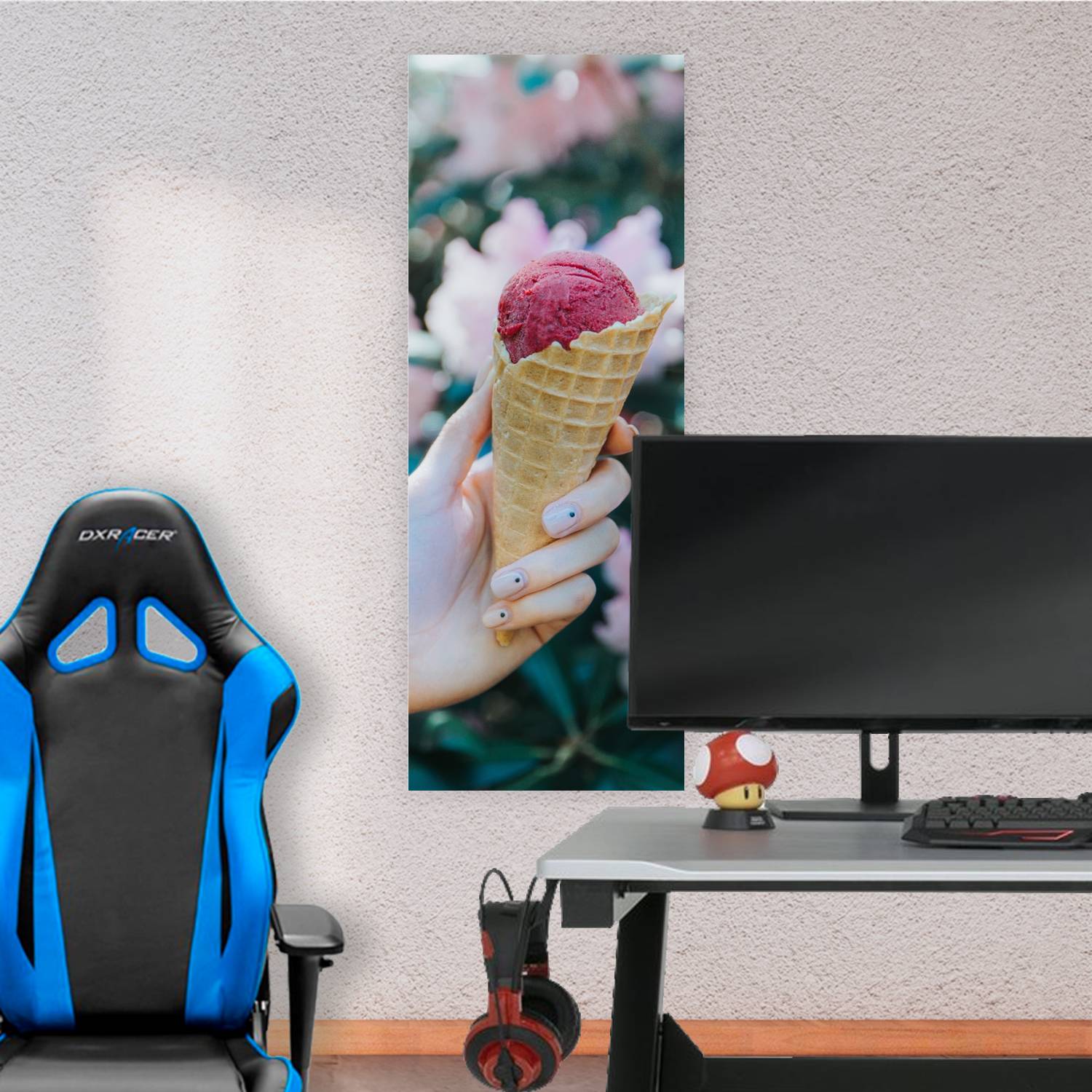 Cuadro grande 30x80cm Helado Frambuesa Comida