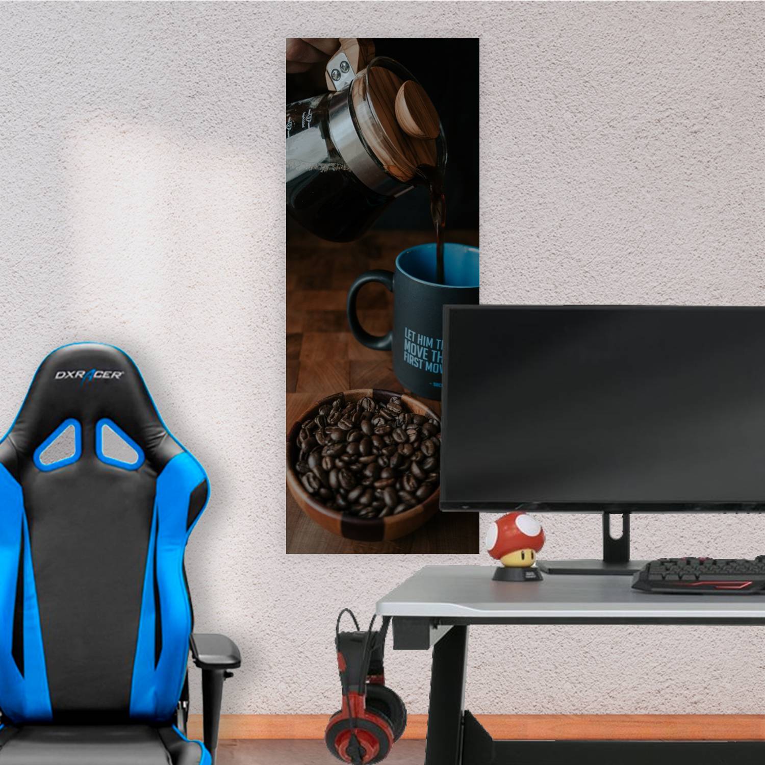 Cuadro grande 30x80cm Sirviendo Cafe Comida