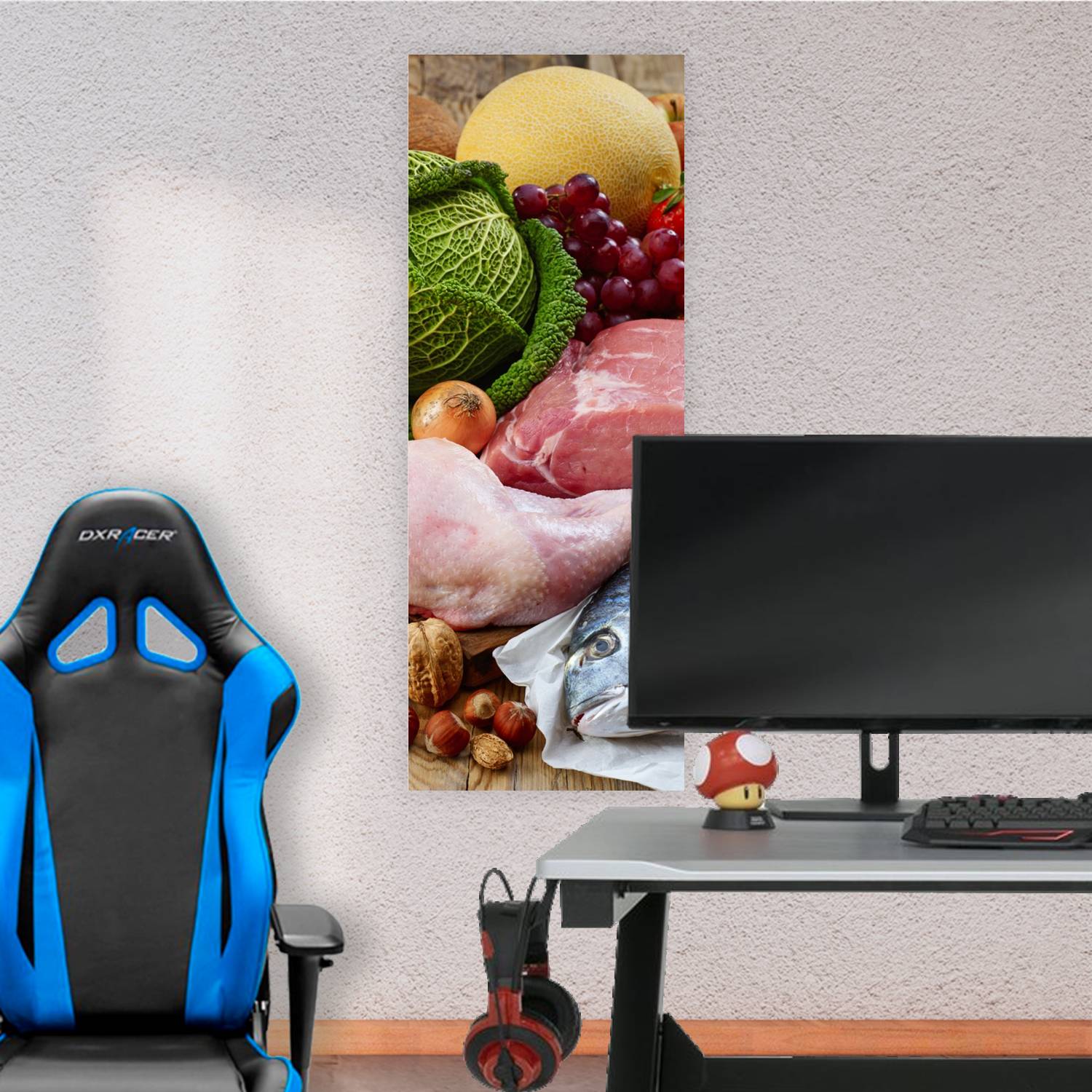 Cuadro grande 30x80cm comida fresca fondo Comida