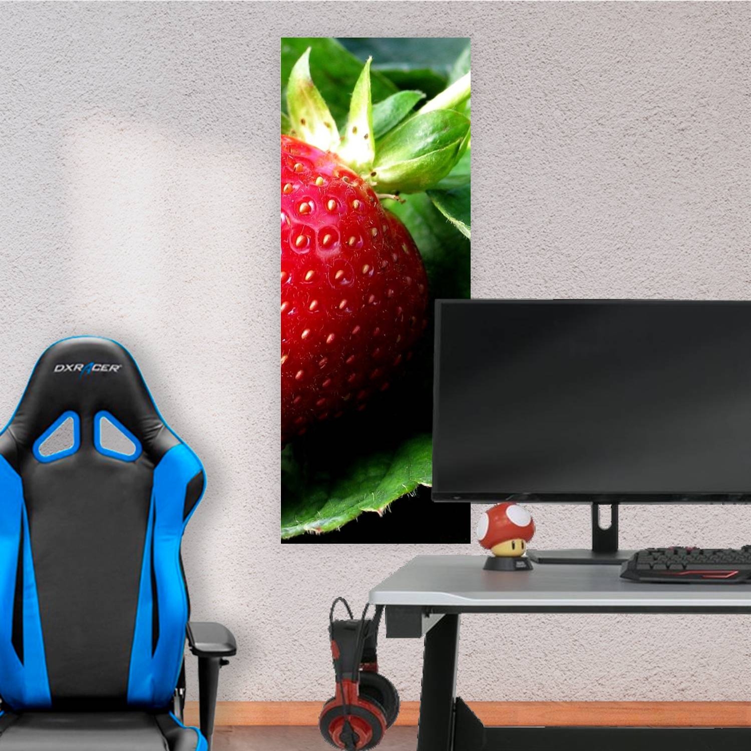 Cuadro grande 30x80cm frutilla de cerca Comida
