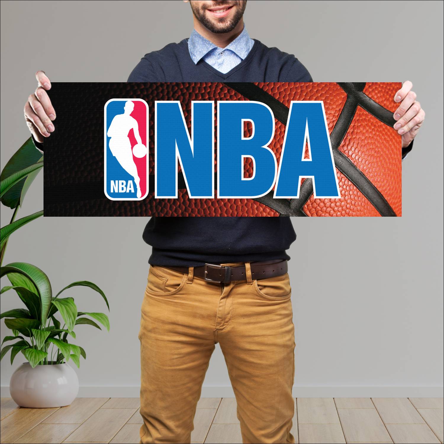 Cuadro grande 30x80cm NBA pelota de basquet NBA Basquet