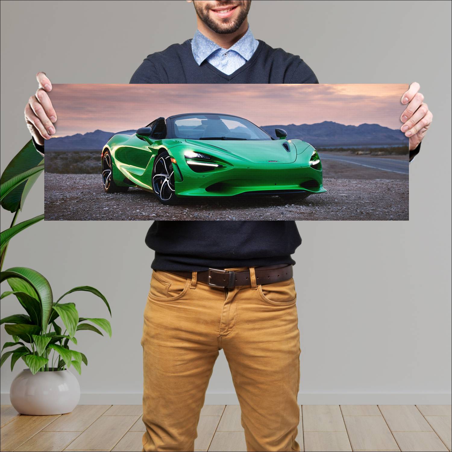 Cuadro grande 30x80cm 2024 McLaren 750S Spider McLaren