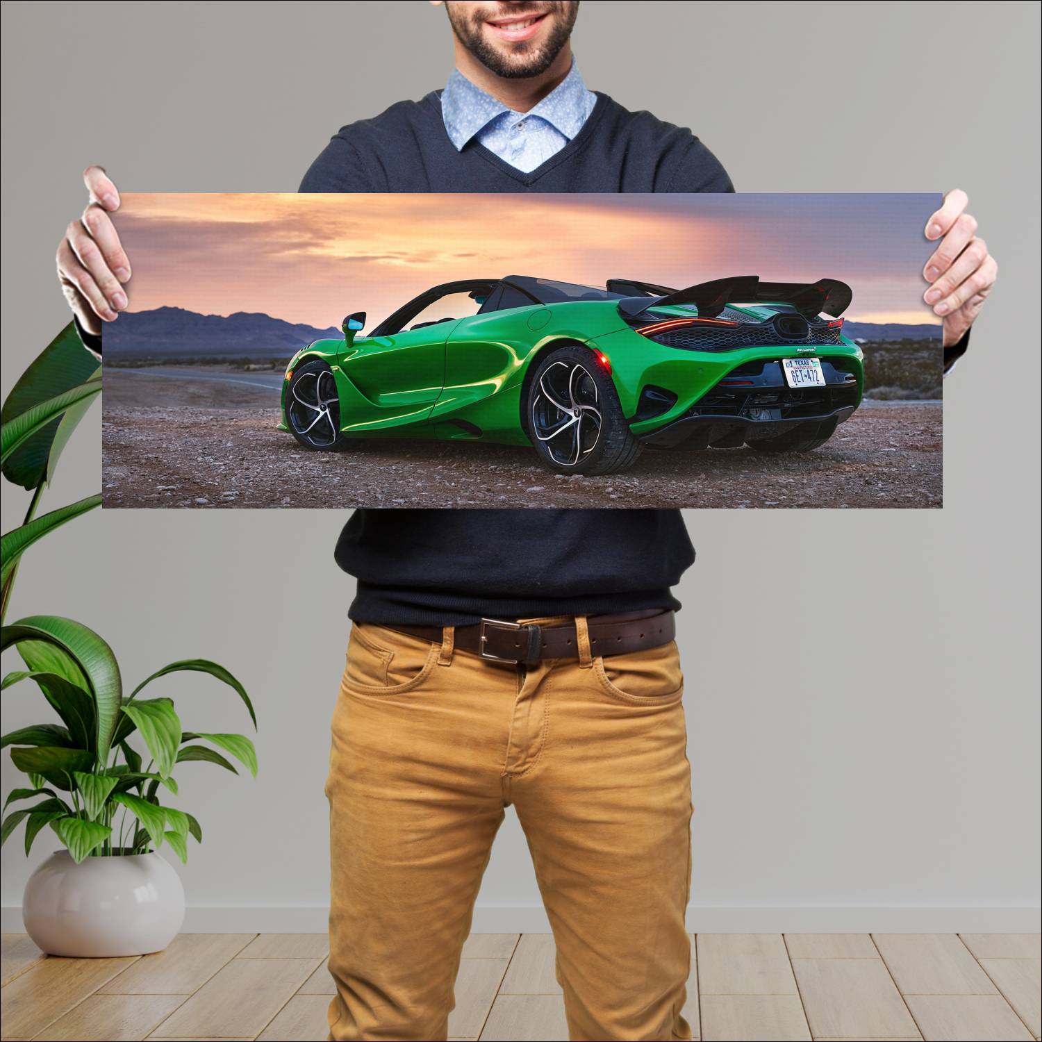 Cuadro grande 30x80cm 2024 McLaren 750S Spider McLaren