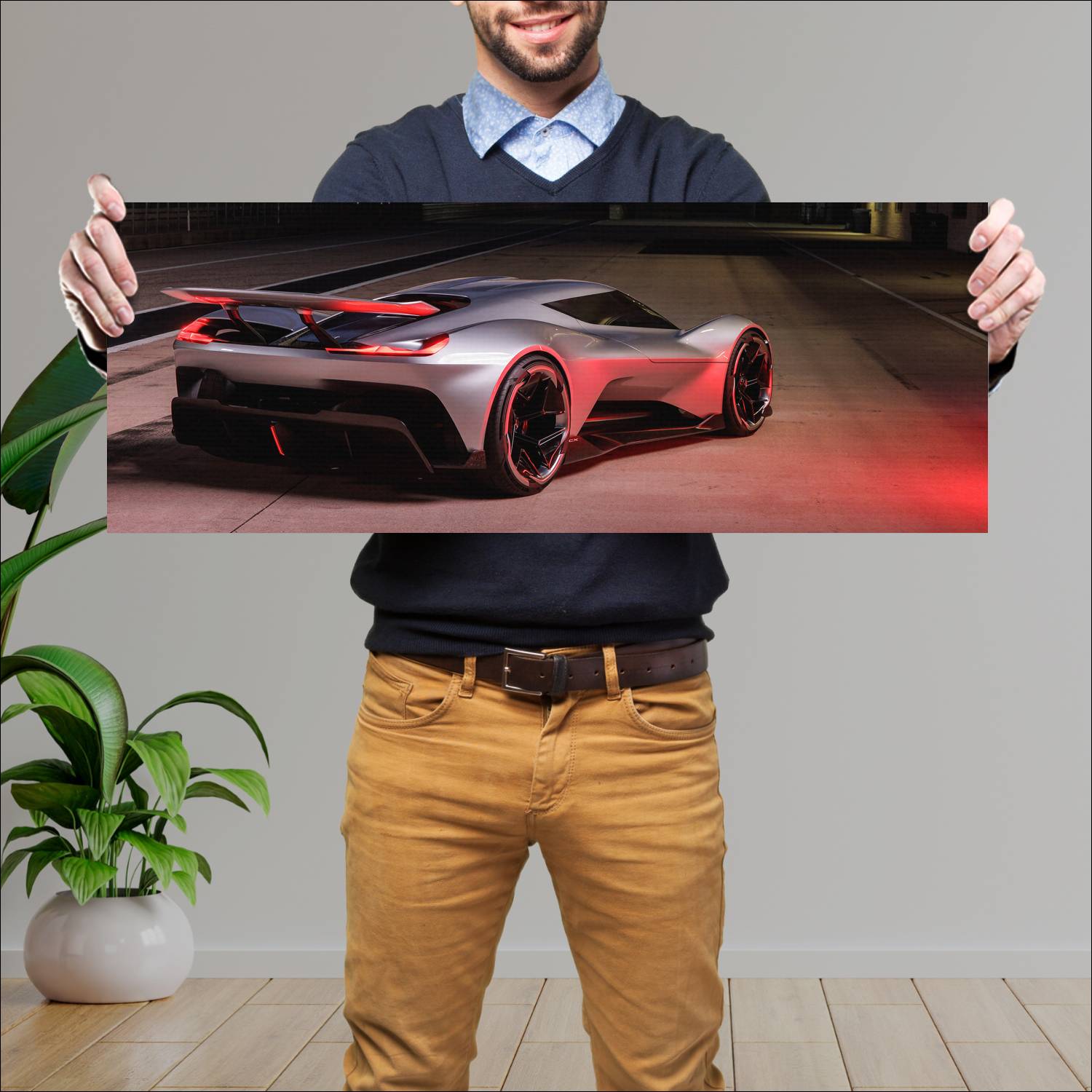 Cuadro grande 30x80cm 2025 Chevrolet Corvette CX Concept Chevrolet