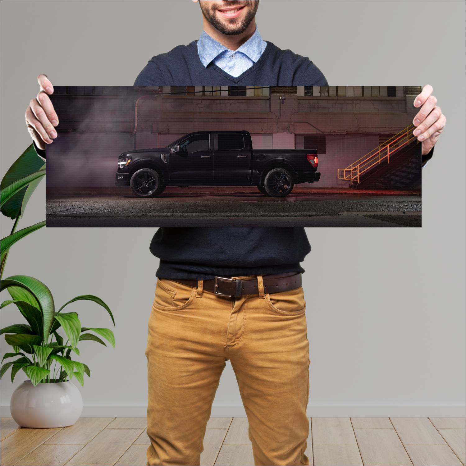 Cuadro grande 30x80cm 2025 Ford F 150 Lobo Ford