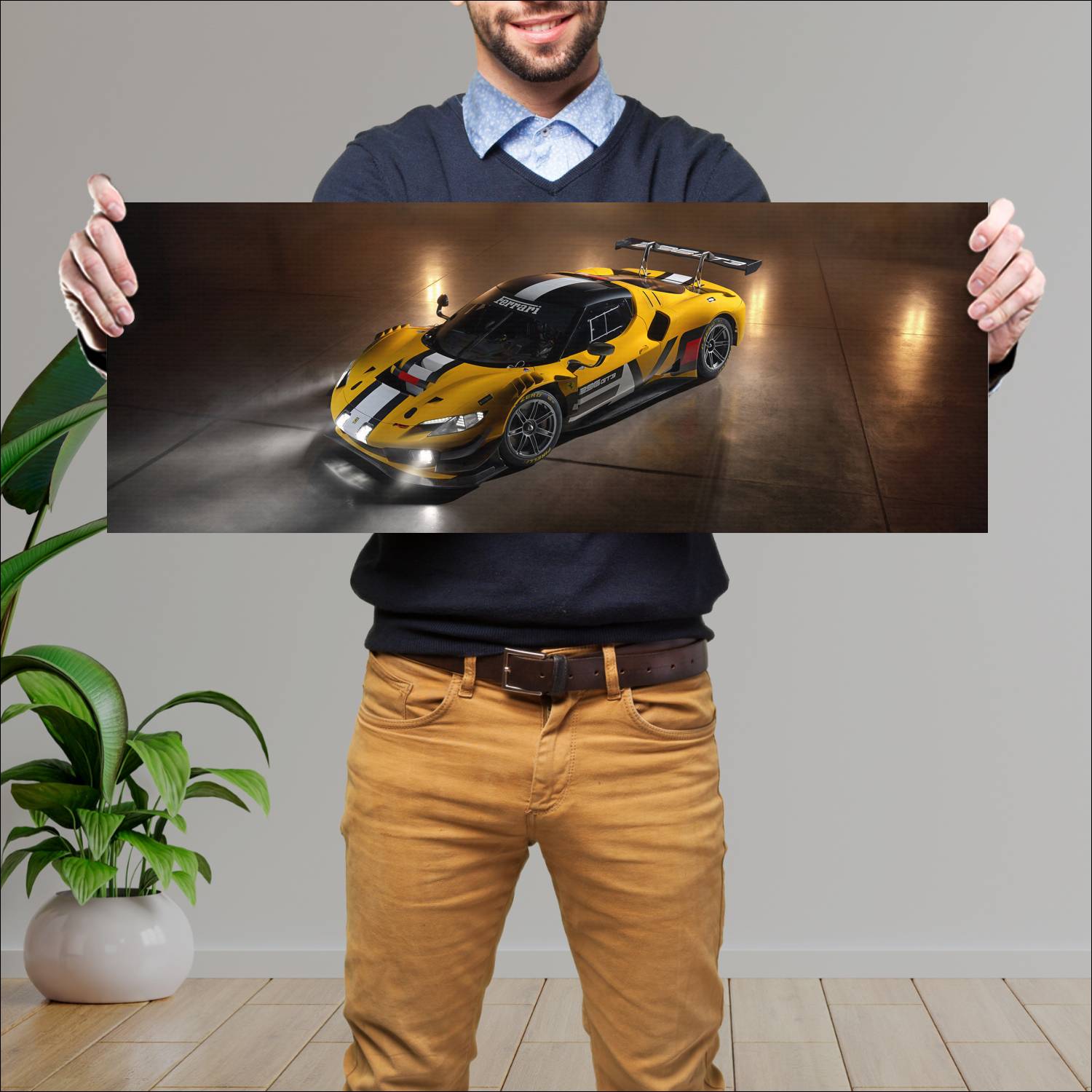 Cuadro grande 30x80cm 2026 Ferrari 296 GT3 Evo Ferrari
