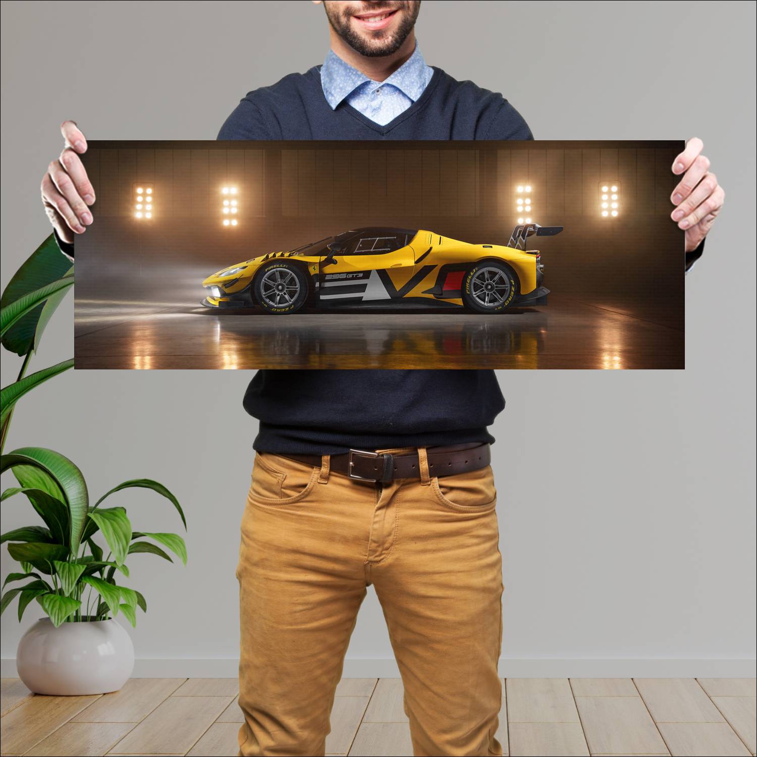 Cuadro grande 30x80cm 2026 Ferrari 296 GT3 Evo Ferrari