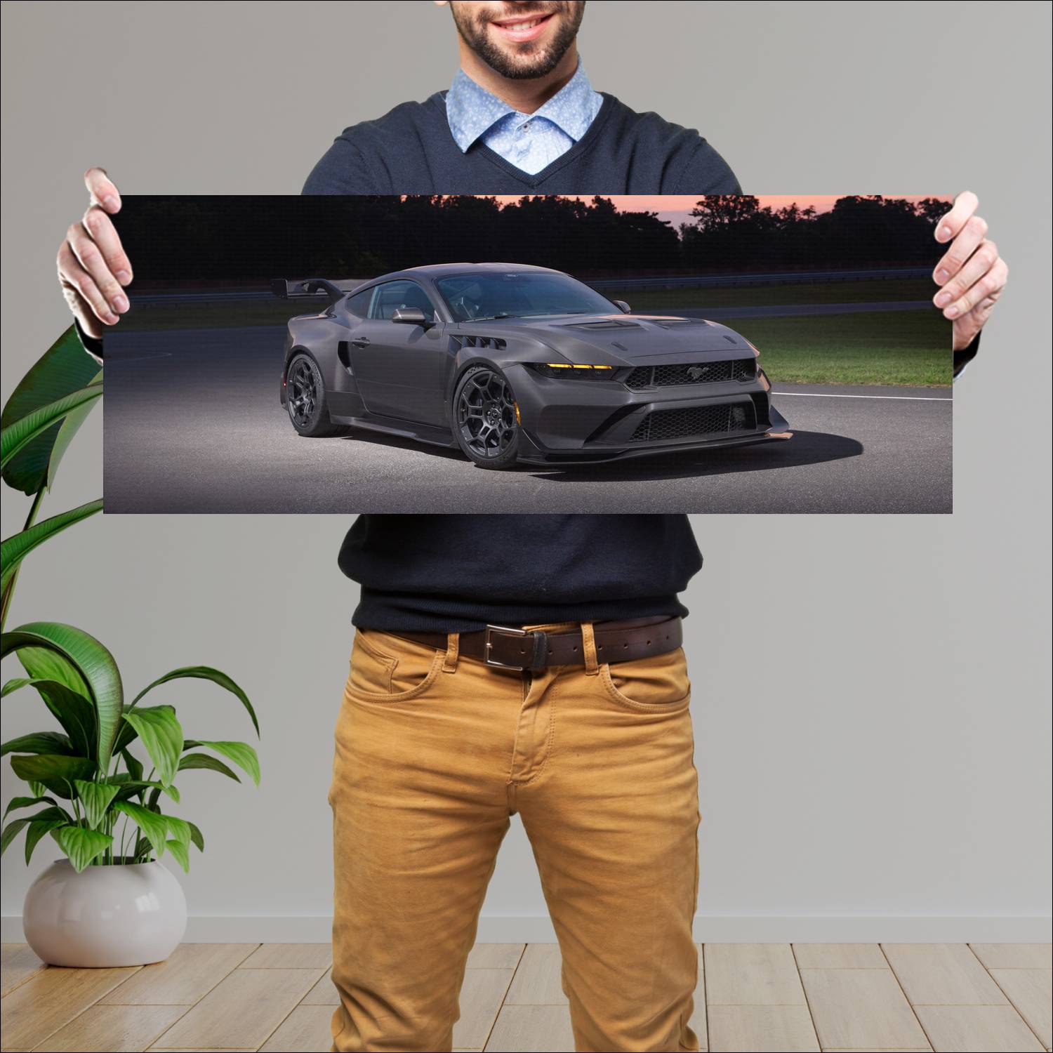 Cuadro grande 30x80cm 2026 Ford Mustang GTD Liquid Carbon Ford
