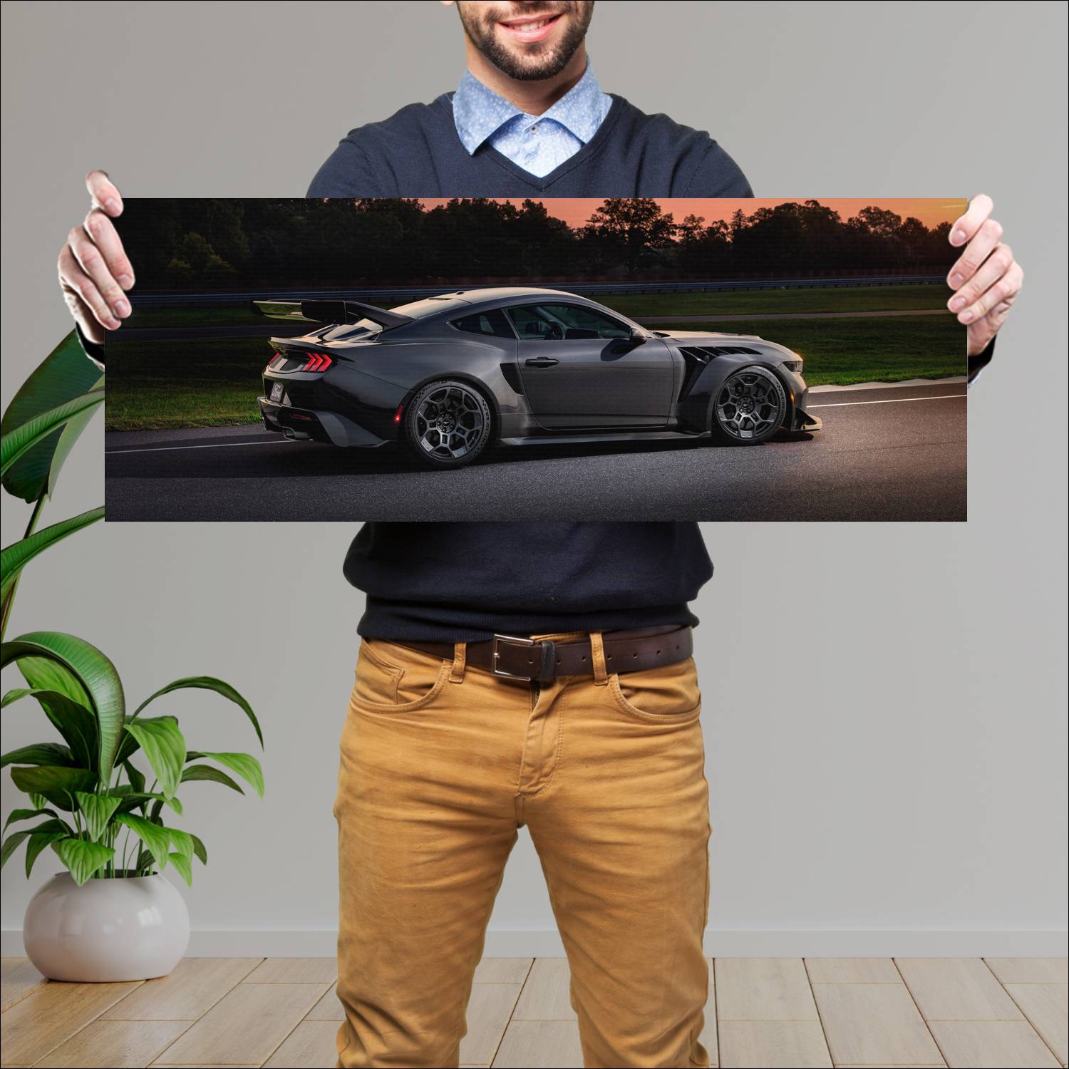 Cuadro grande 30x80cm 2026 Ford Mustang GTD Liquid Carbon Ford