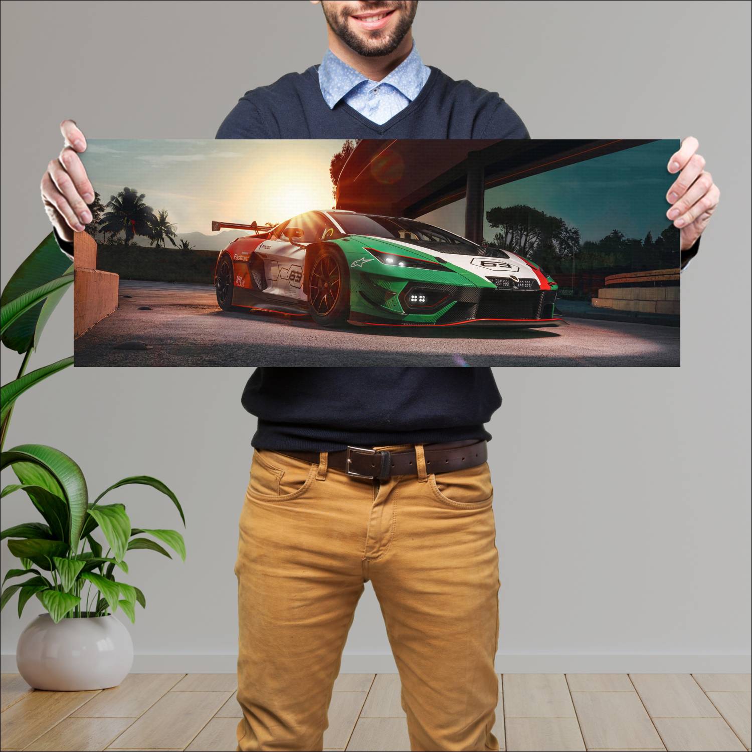 Cuadro grande 30x80cm 2026 Lamborghini Temerario GT3 Lamborghini