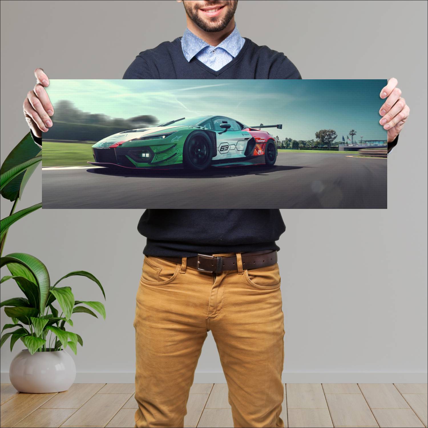 Cuadro grande 30x80cm 2026 Lamborghini Temerario GT3 Lamborghini