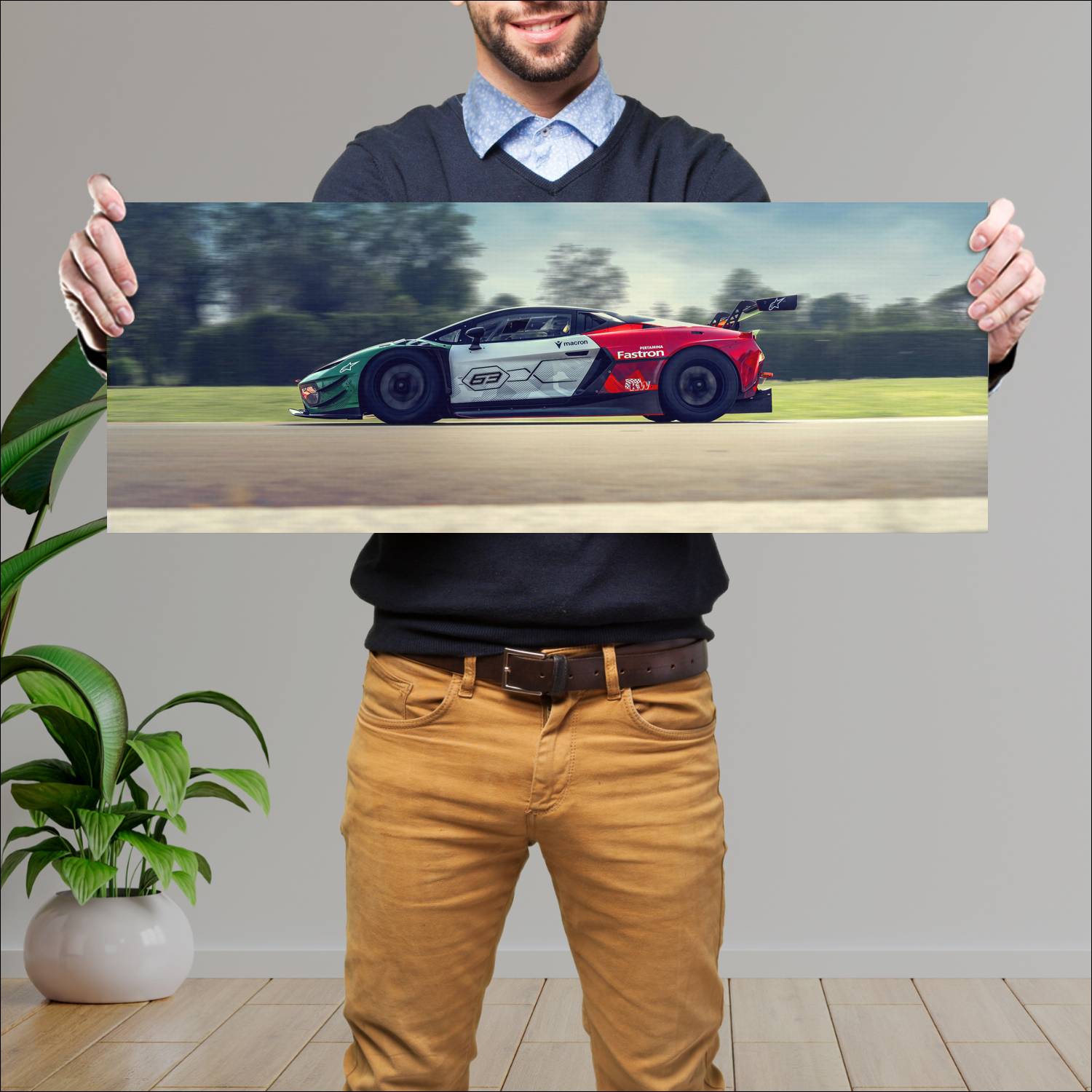 Cuadro grande 30x80cm 2026 Lamborghini Temerario GT3 Lamborghini