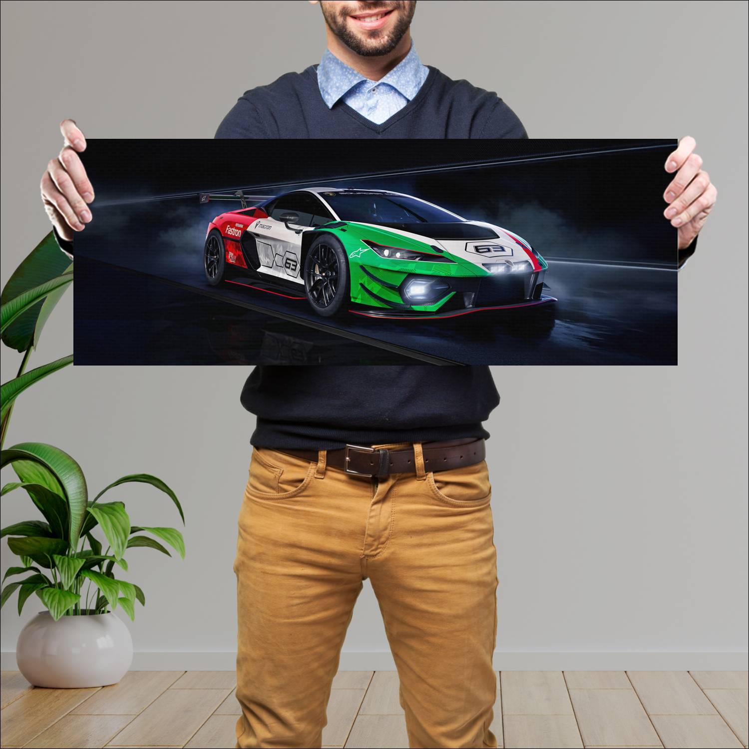 Cuadro grande 30x80cm 2026 Lamborghini Temerario GT3 Lamborghini