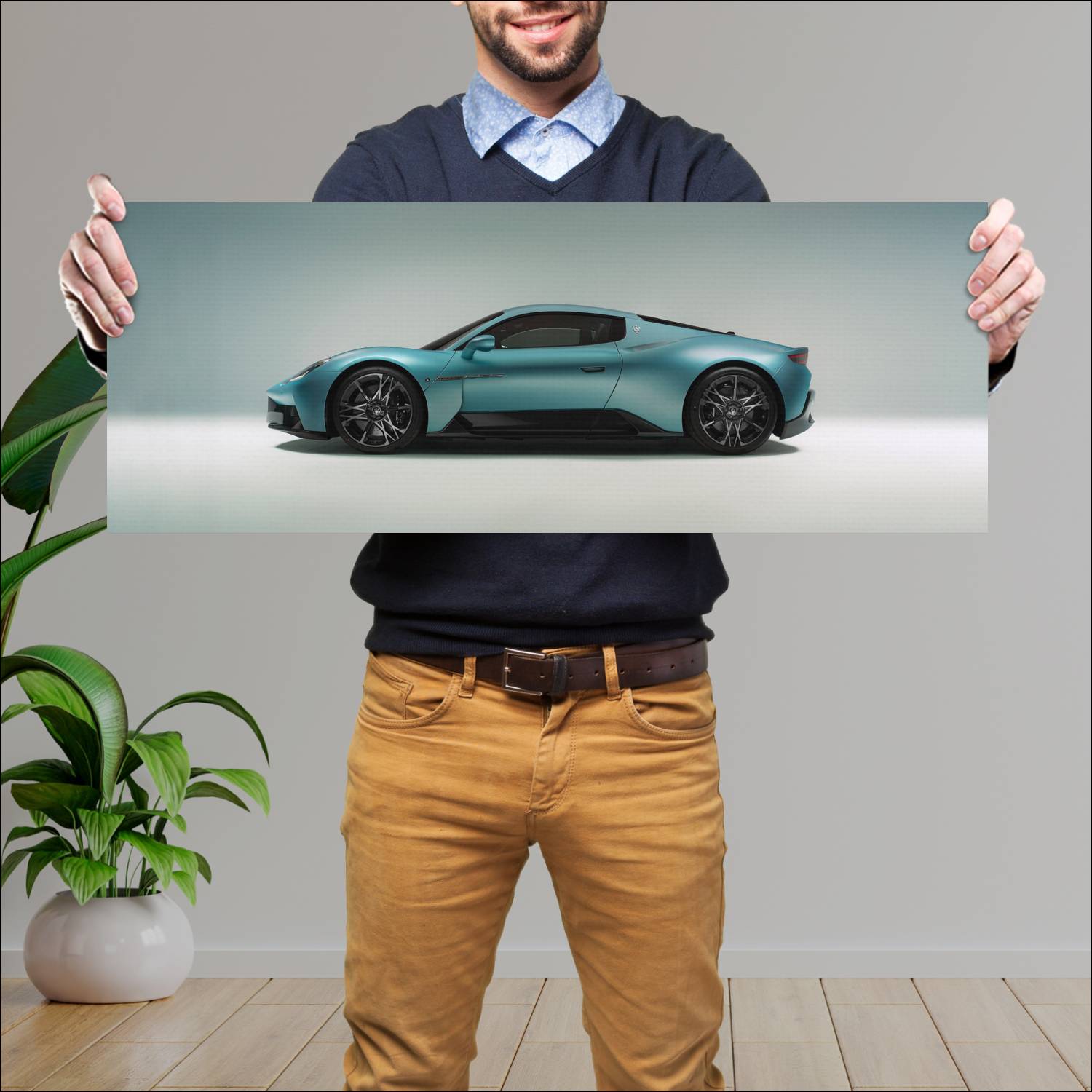 Cuadro grande 30x80cm 2026 Maserati MCPura Maserati