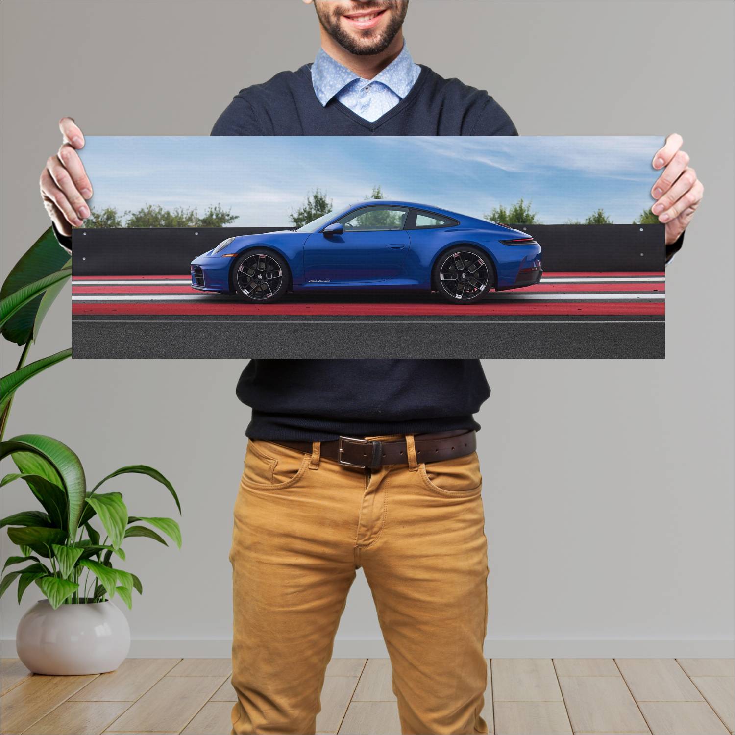 Cuadro grande 30x80cm 2026 Porsche 911 Carrera T Club Coupe Porsche