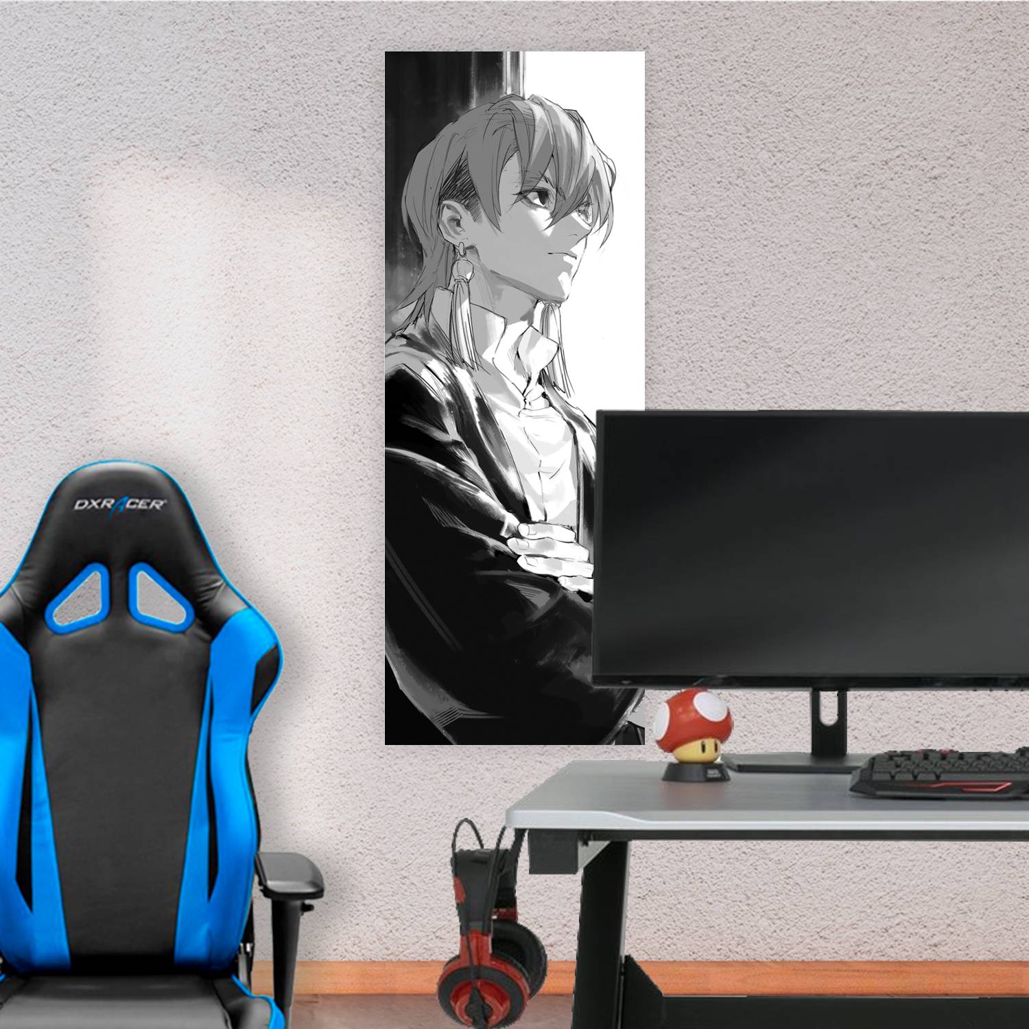 Cuadro grande 30x80cm Zanka Nijiku Blanco y Negro Gachiakuta