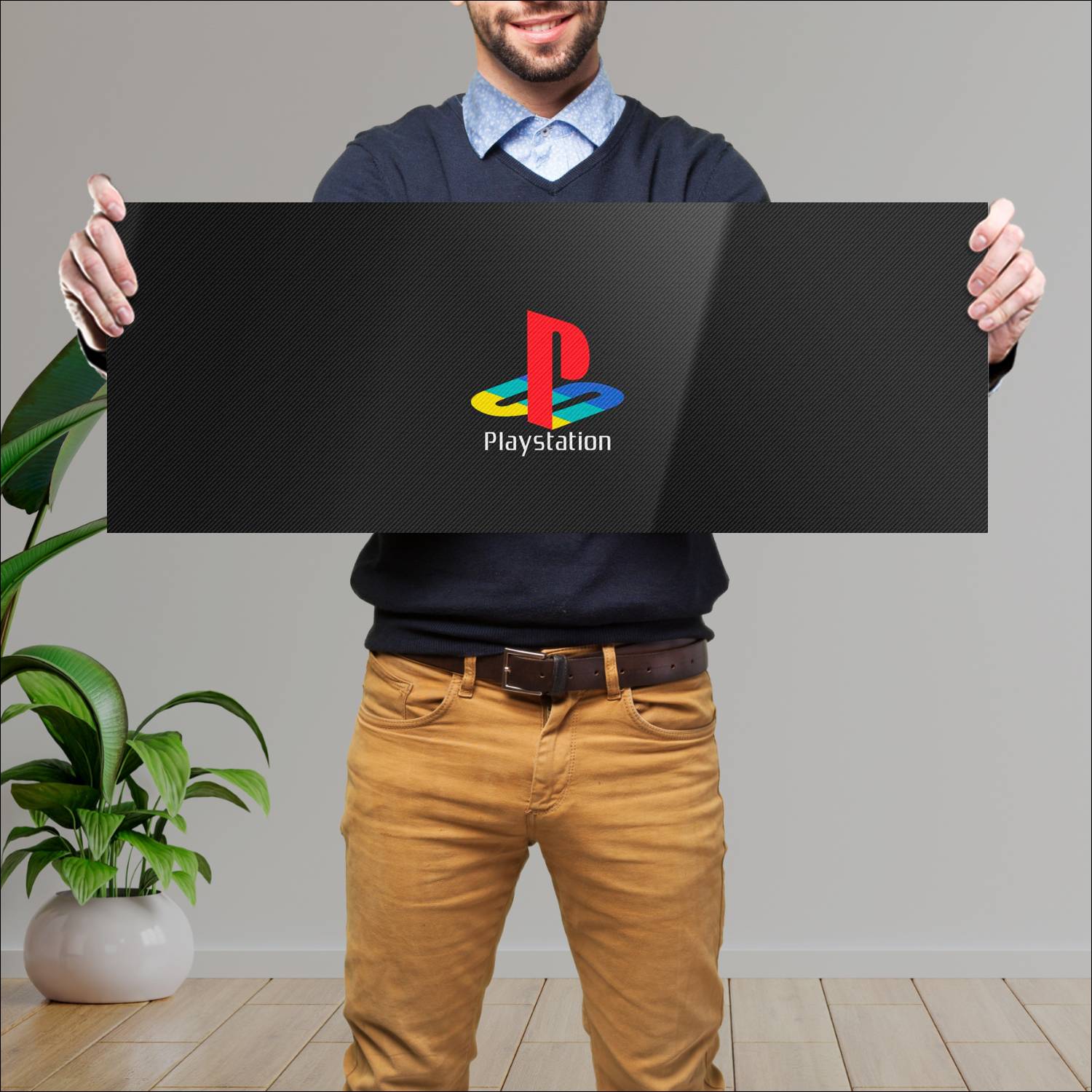 Cuadro grande 30x80cm Logo Playstation Gamer